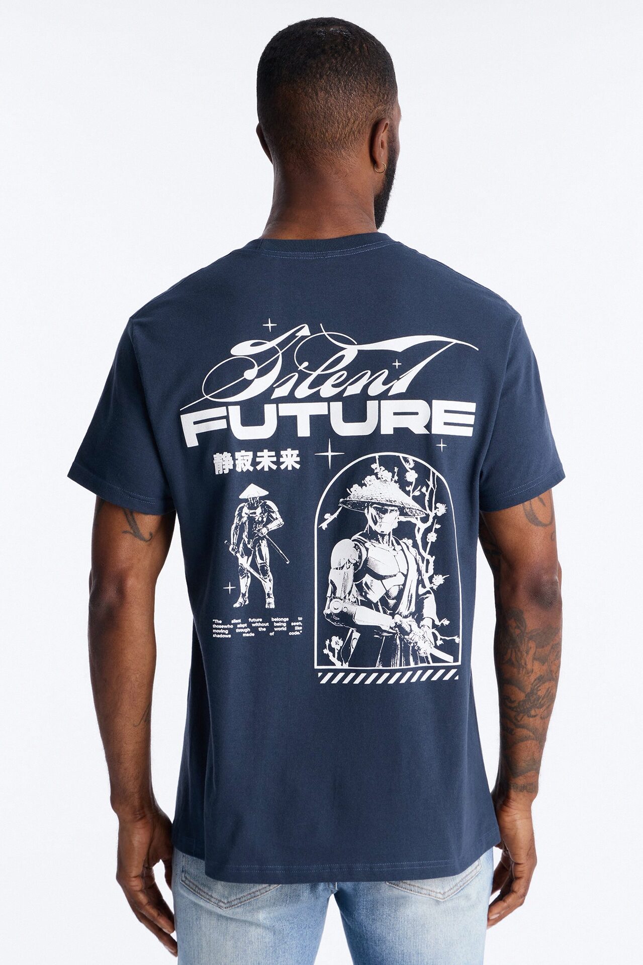 Silent Future Oversized Short Sleeve Tee - Navy