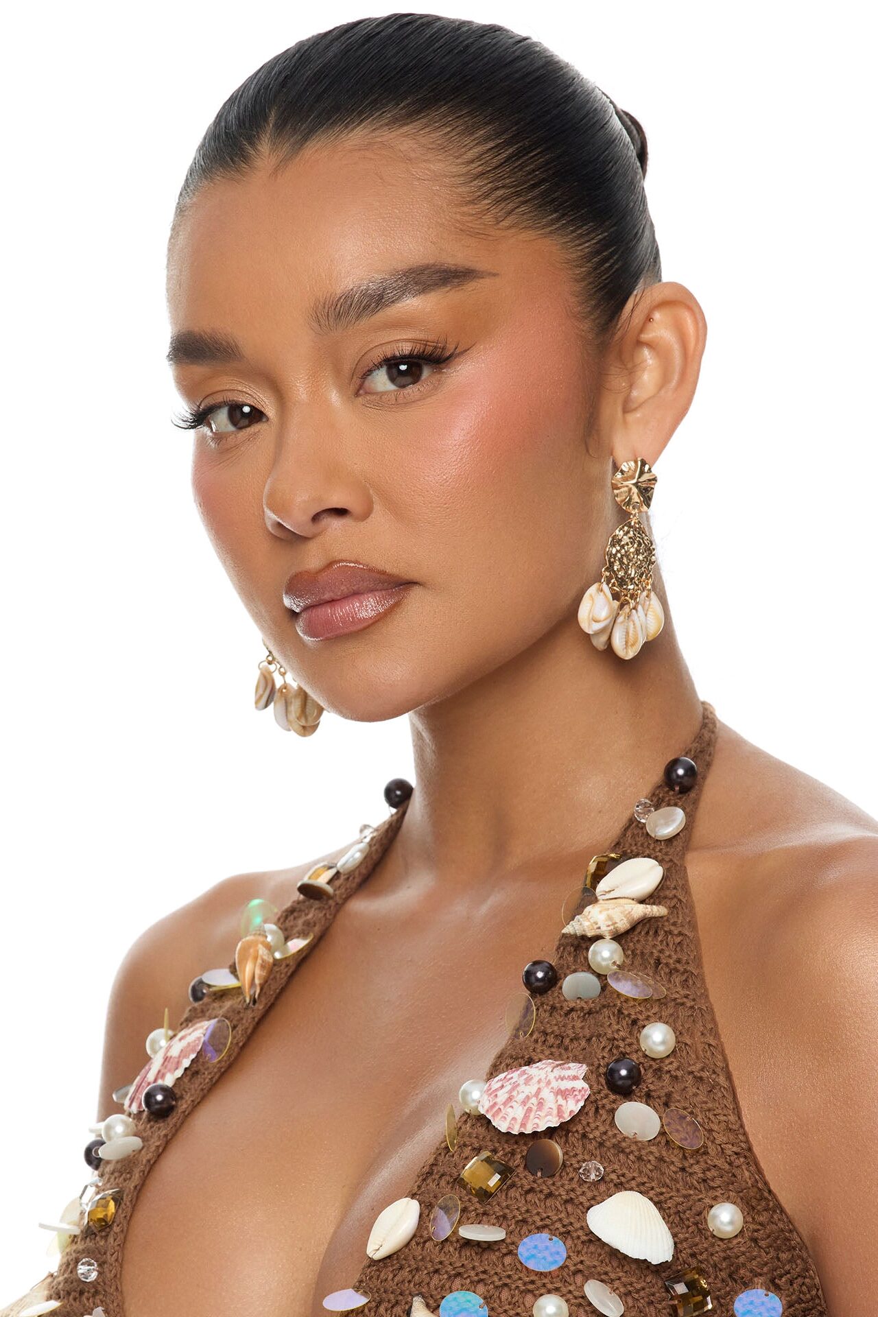 Never Shellfish Drop Earrings - Gold/combo