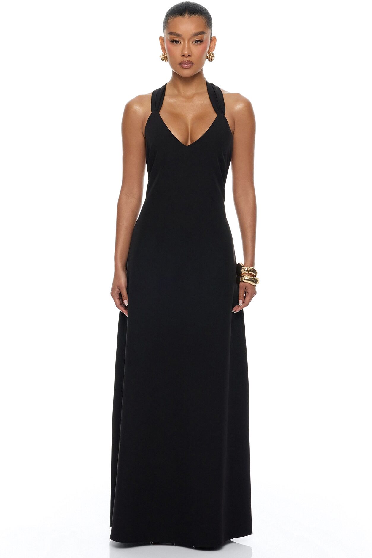 Timeless Touch Braided Maxi Dress - Black