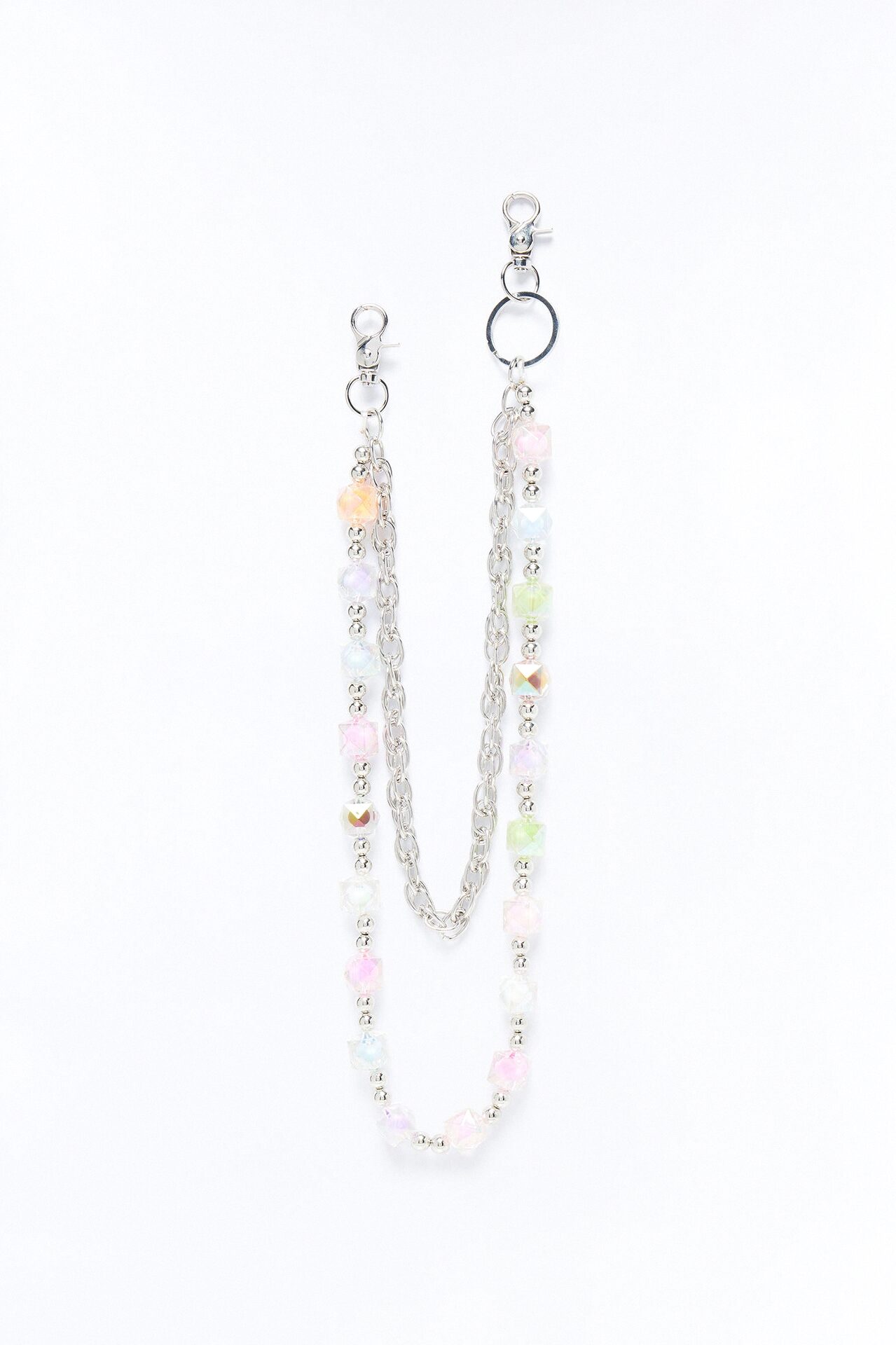 Dice and Chain Layered Pant Chain - Silver/Combo