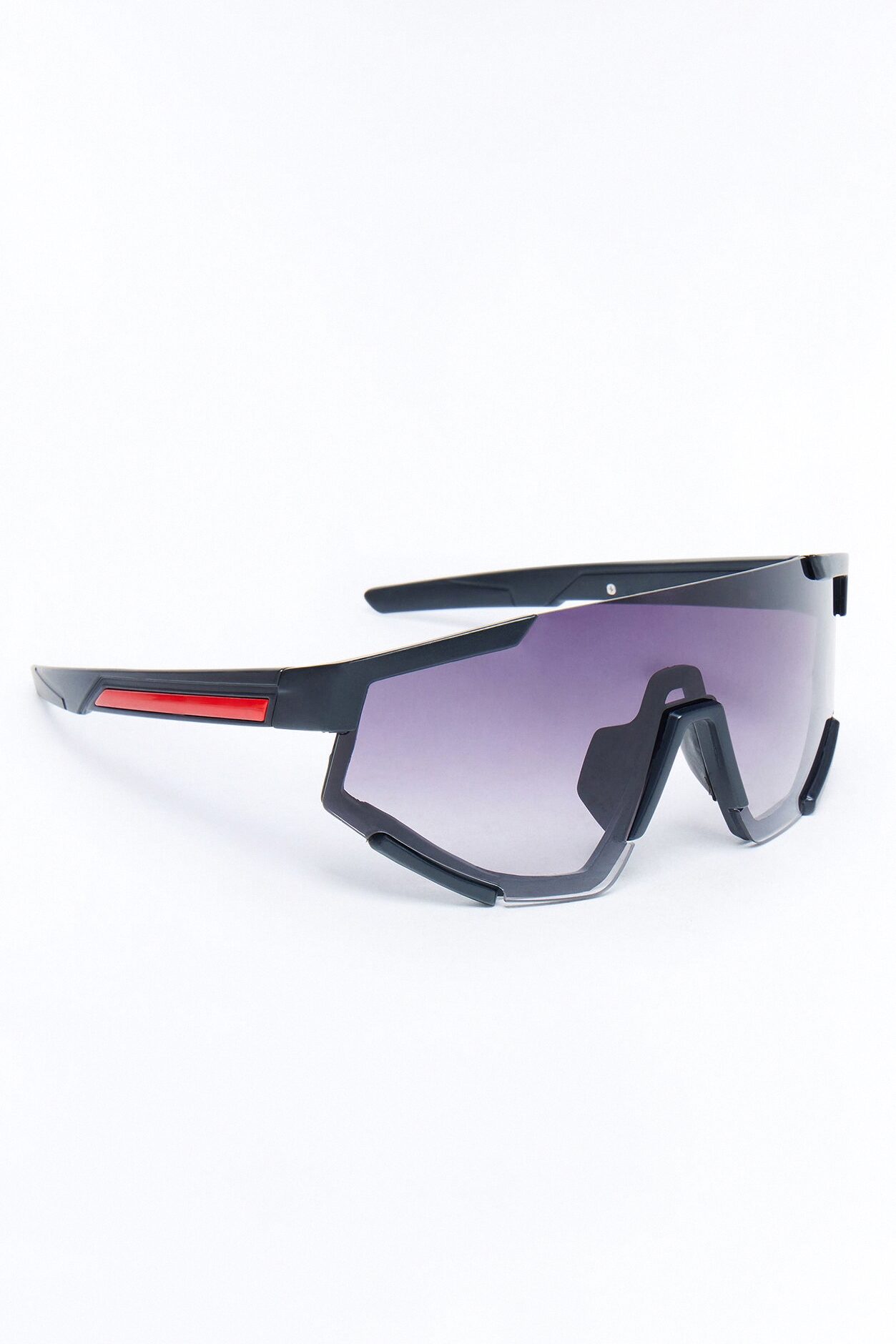 Striving Forward Sport Wrap Sunglasses - Black/Red