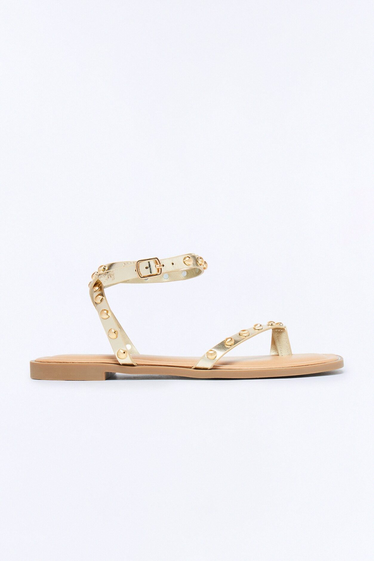 Sola Studded Toe Ring Sandals - Gold