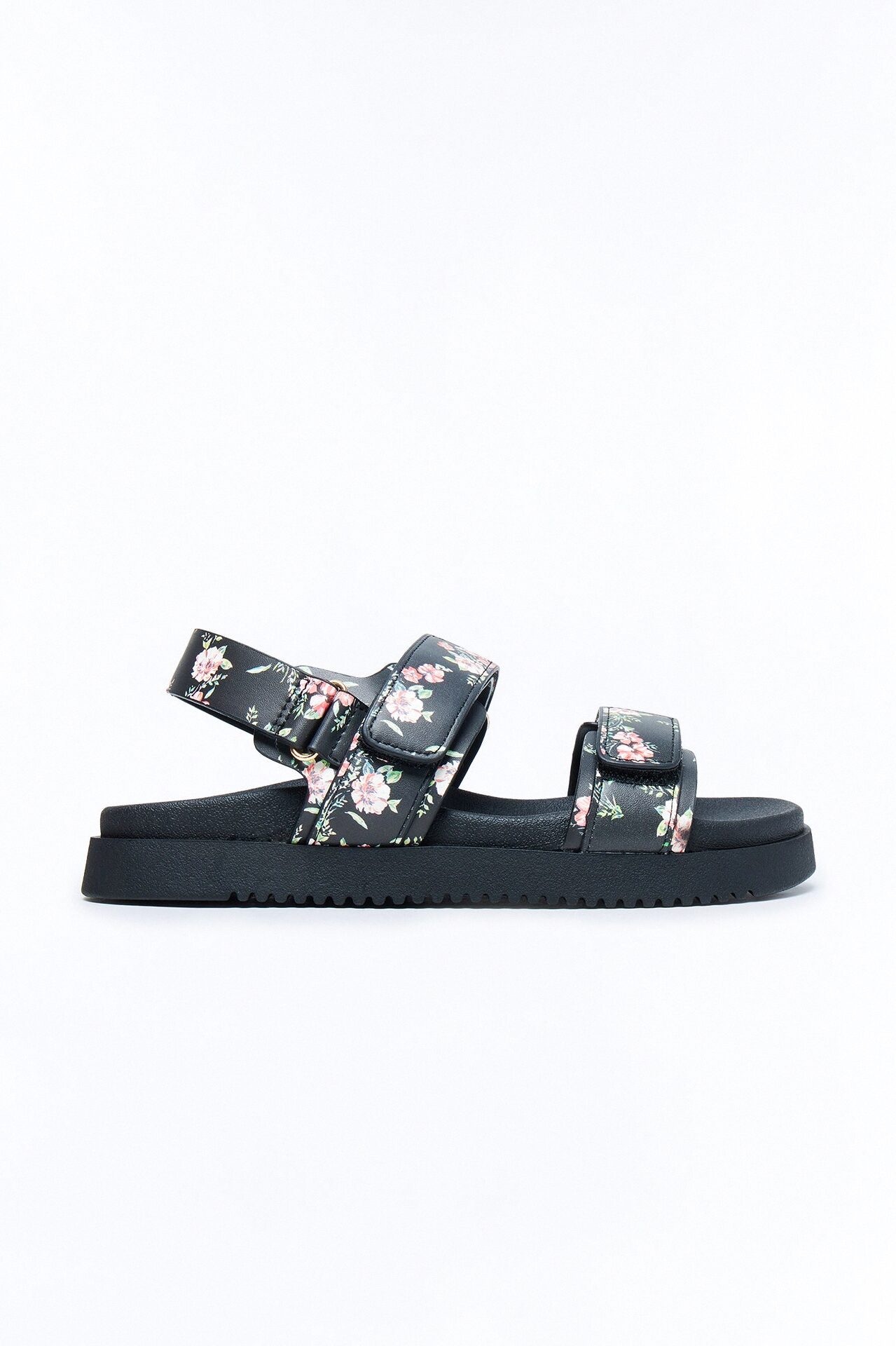 Meadow Floral Sandals - Black/Pink