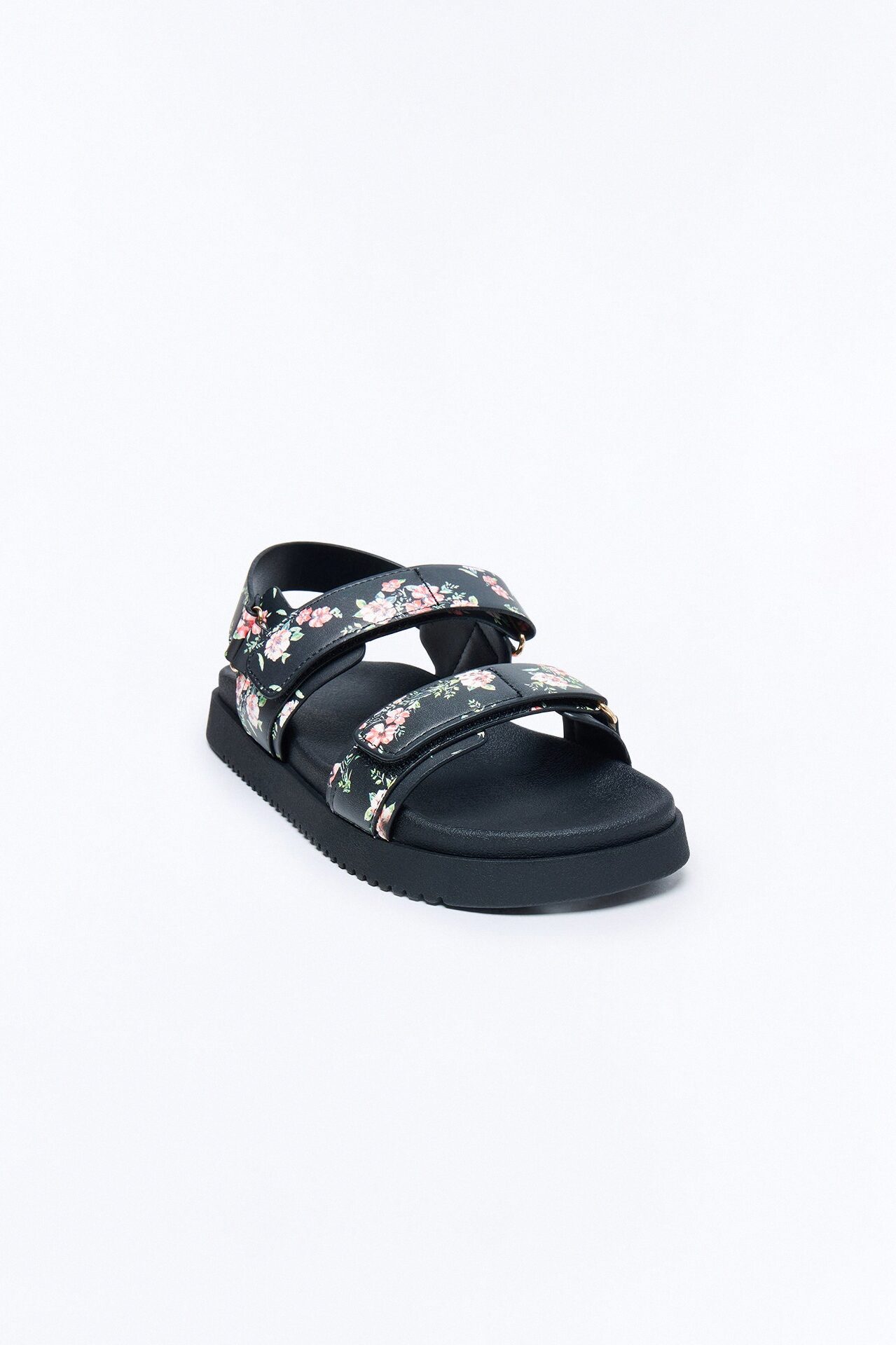 Meadow Floral Sandals - Black/Pink