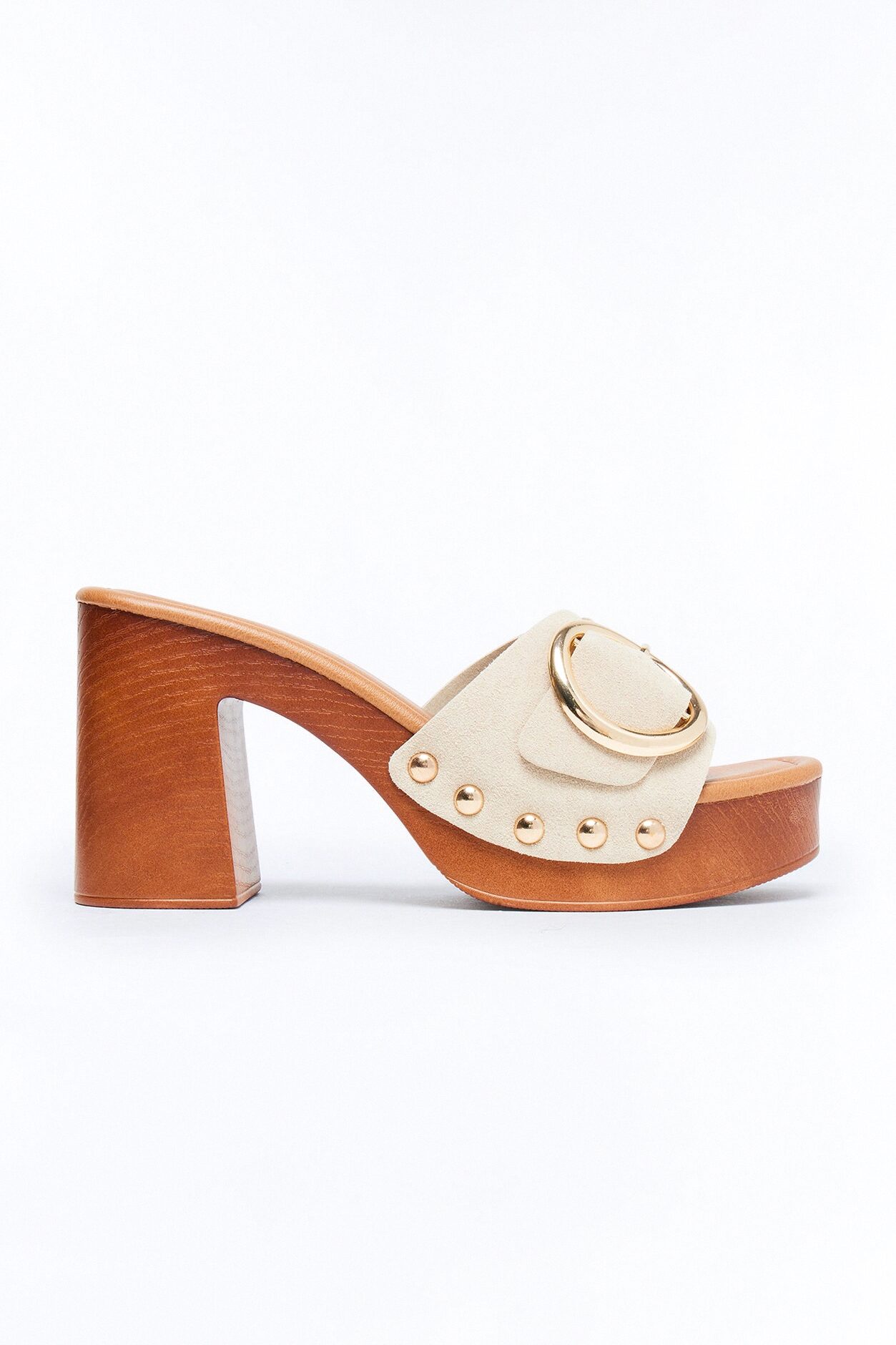 Peyton Platform Mules - Cream