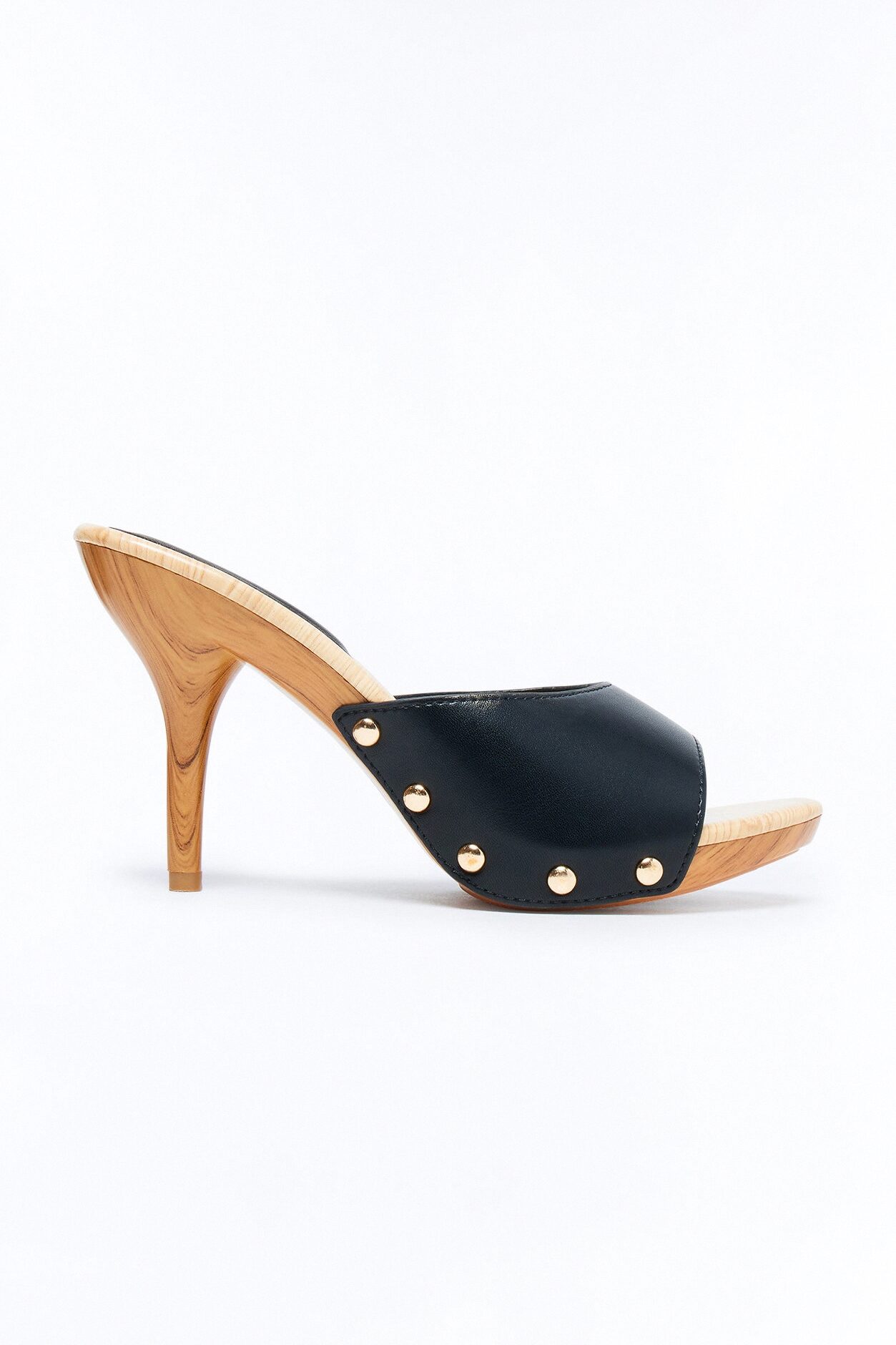 Rigby Studded Wood Heels - Black