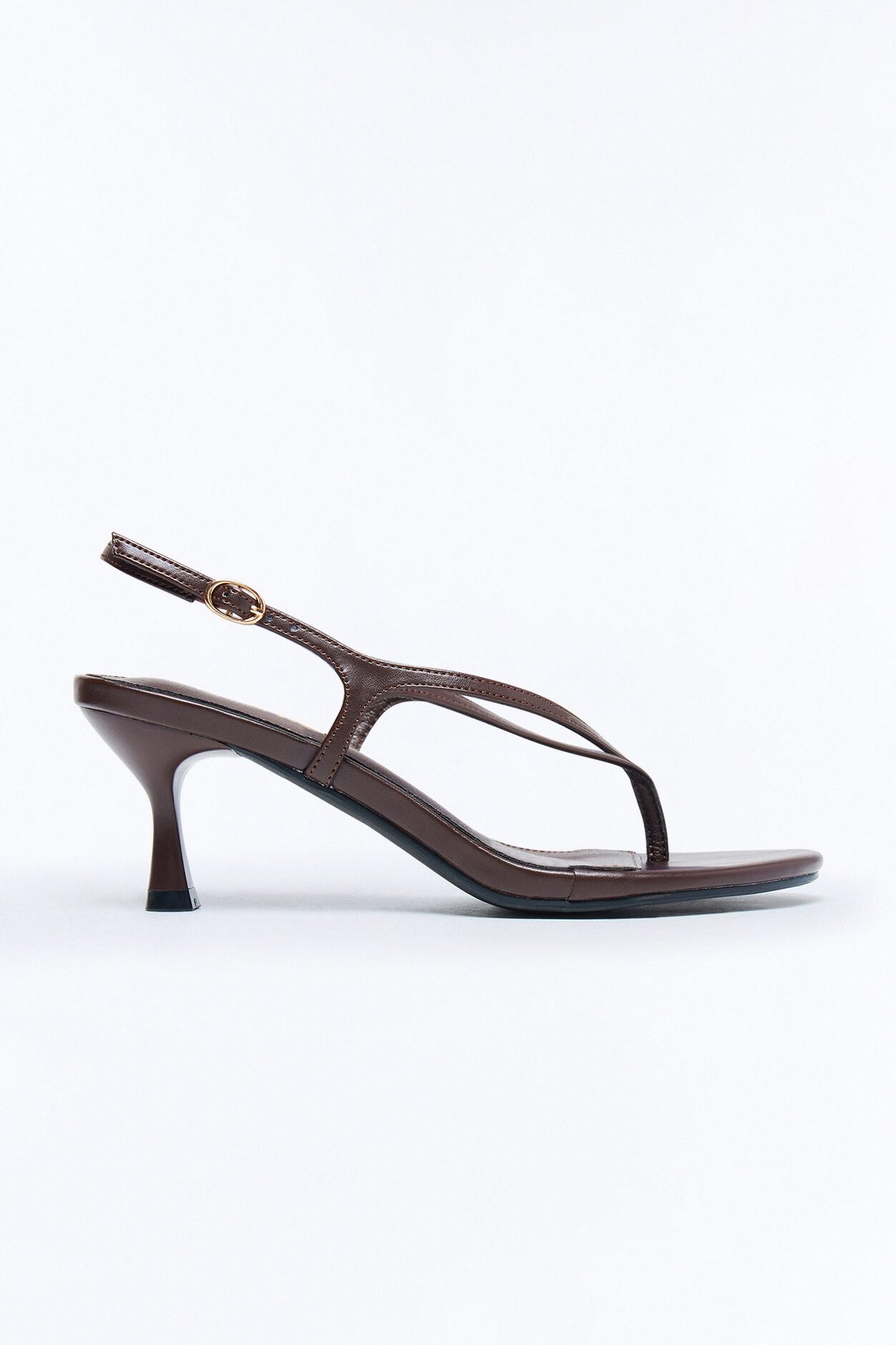 Elettra Thong Slingback Heels - Chocolate