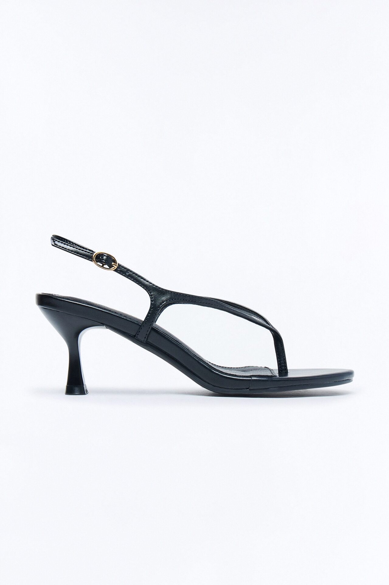 Elettra Thong Slingback Heels - Black