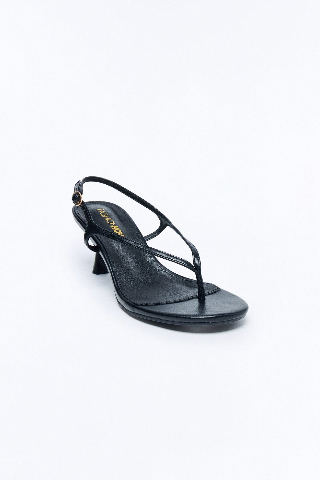 Elettra Thong Slingback Heels - Black