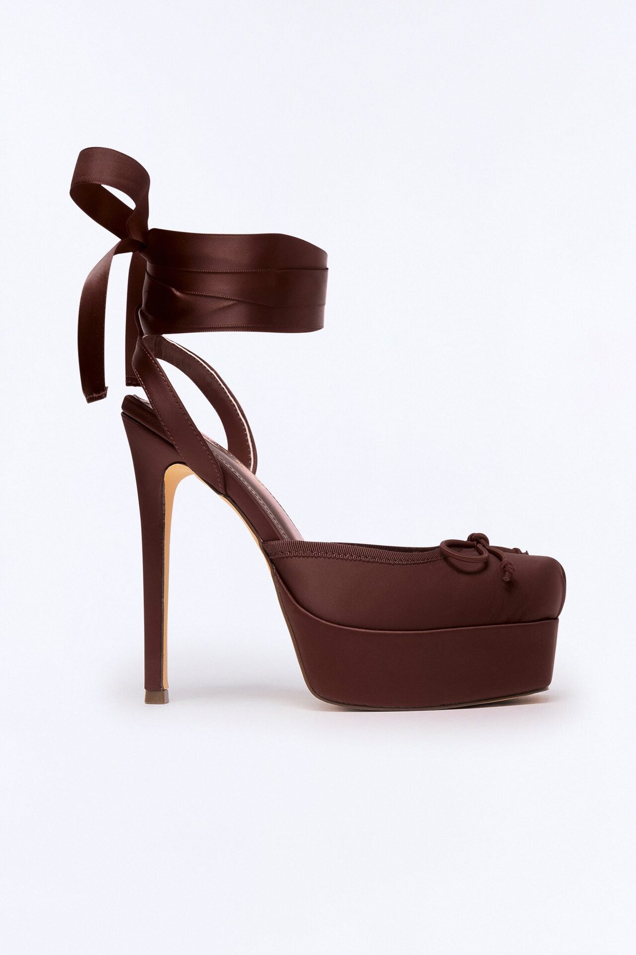 Lyrical Ballet Wrap Up Platform Pumps - Brown