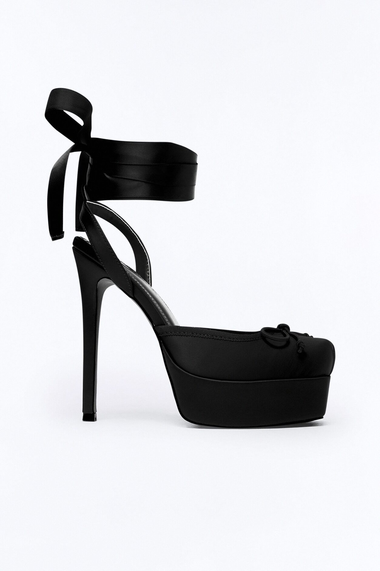 Lyrical Ballet Wrap Up Platform Pumps - Black