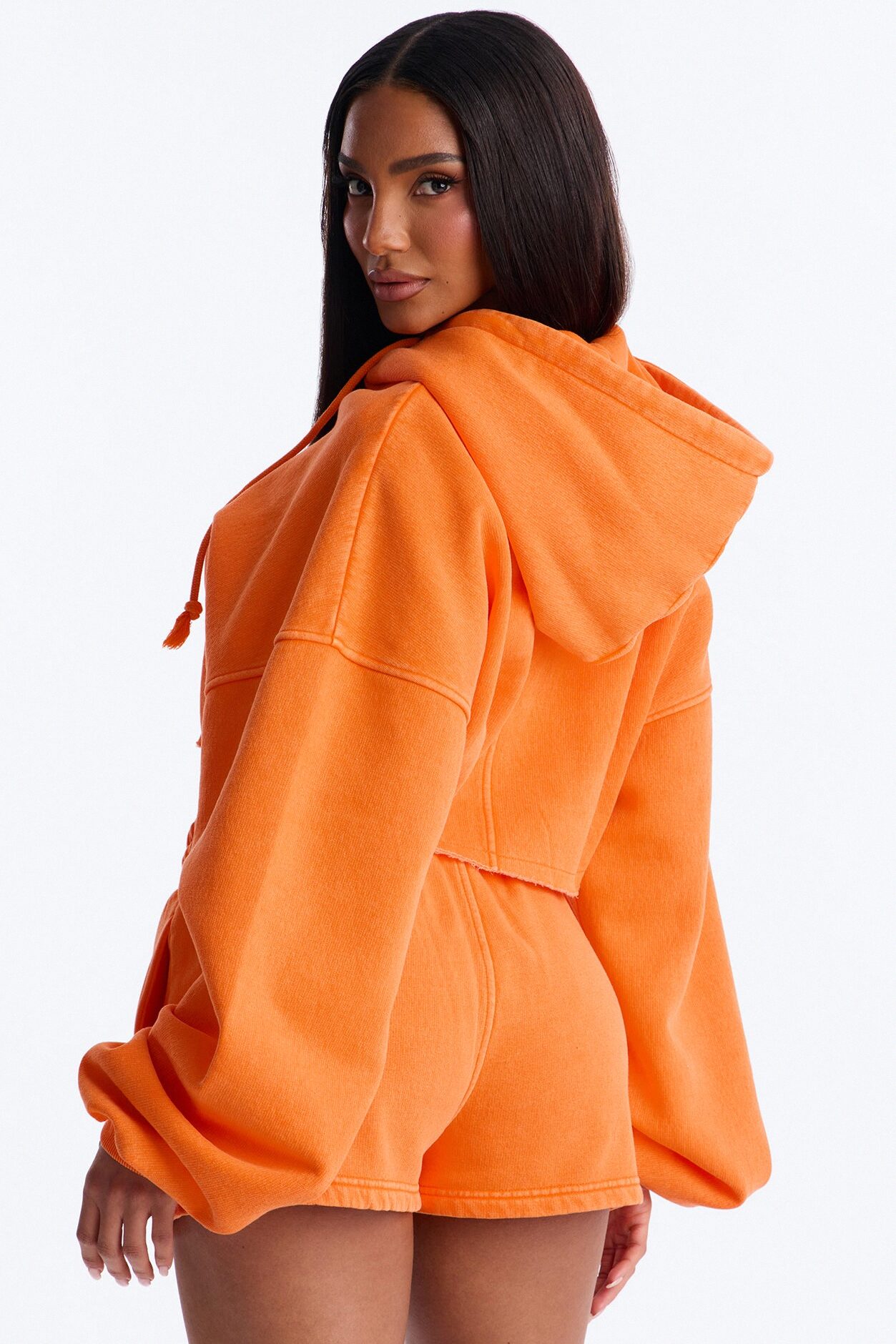On The Go Washed Short Set - Orange