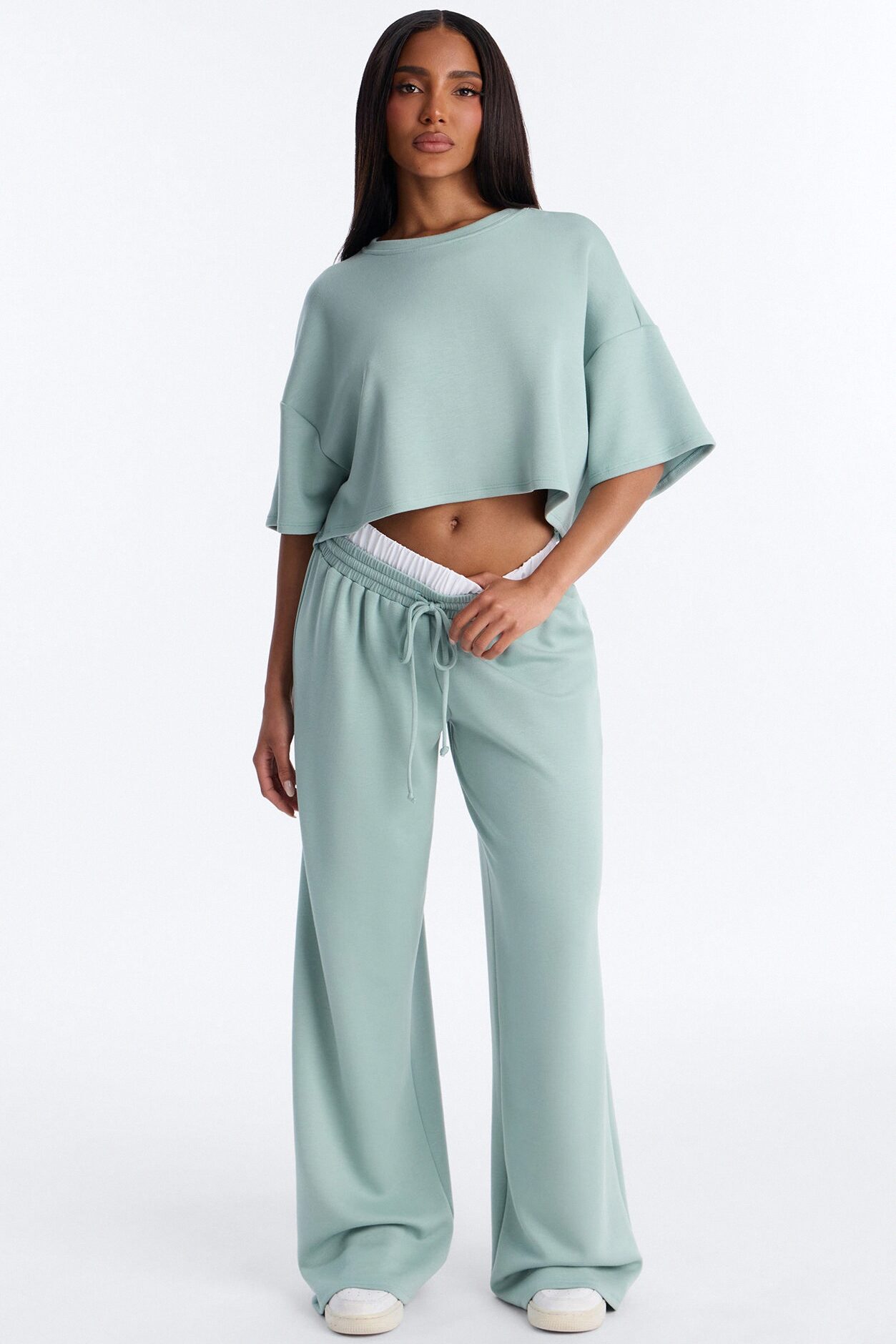 Strollin' Around Boxer Pant Set - Sage
