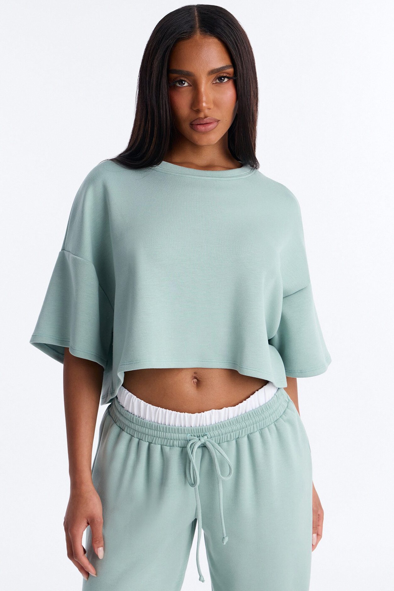 Strollin' Around Boxer Pant Set - Sage