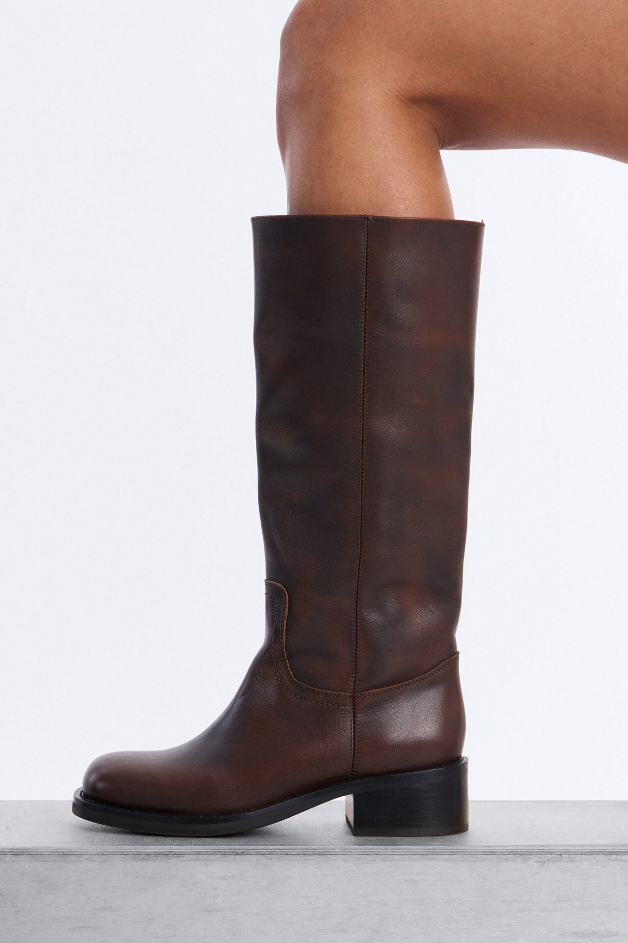 Steve Madden Riggs Leather Boots - Brown
