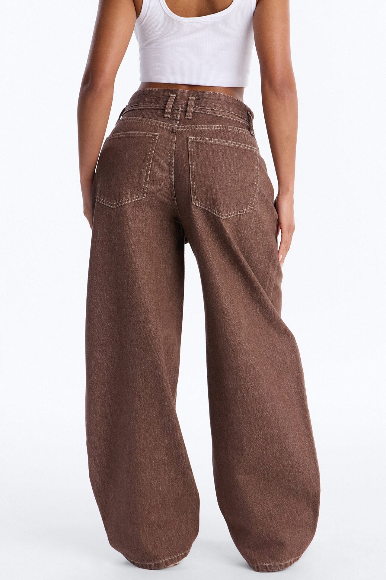 Give Me Attention Tie Waist Jeans - Brown