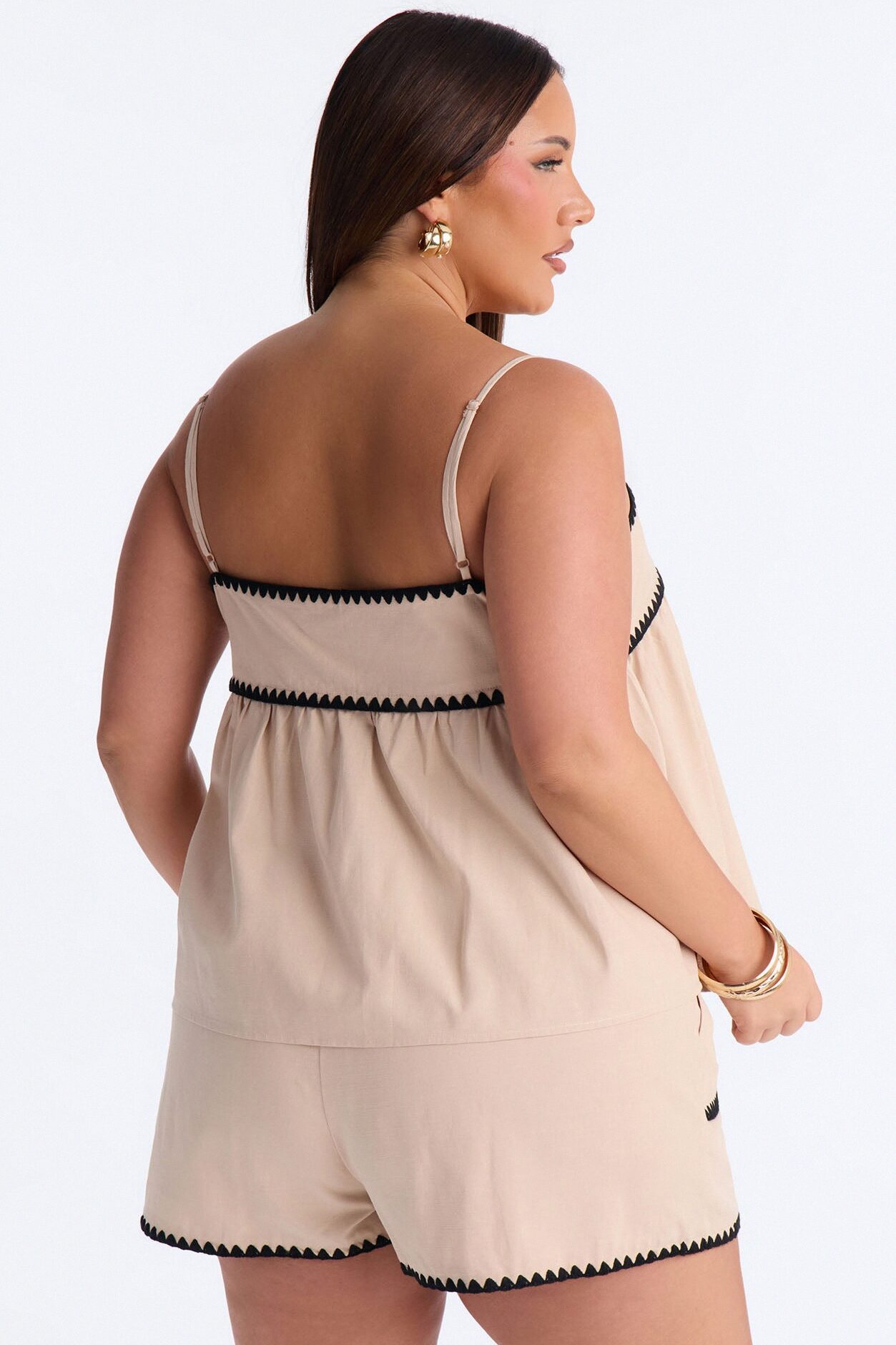 Serene Linen Short Set - Taupe