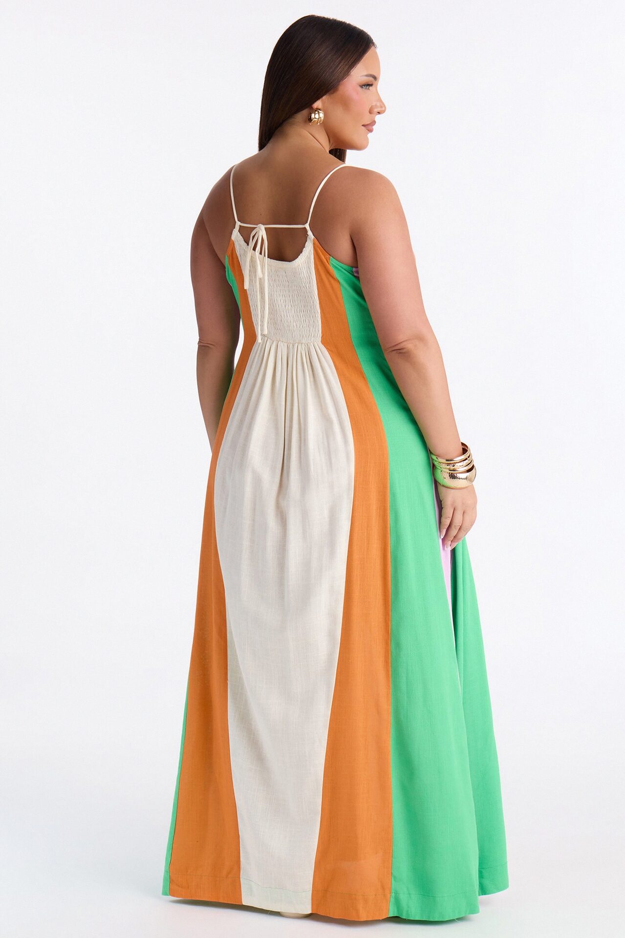 Sweet Energy Linen Maxi Dress - Cream/combo