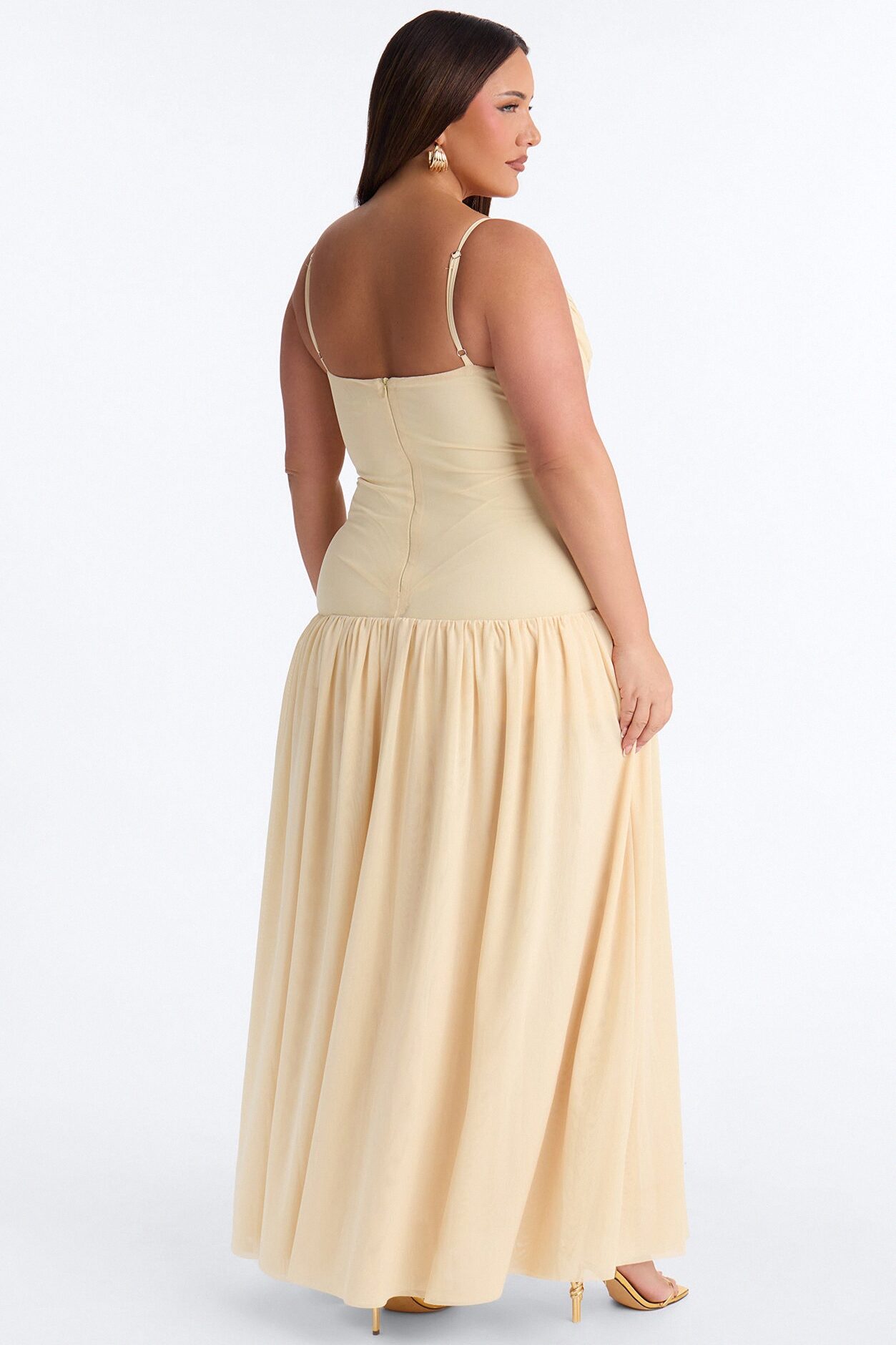 Wild At Heart Woven Mesh Maxi Dress - Butter Yellow