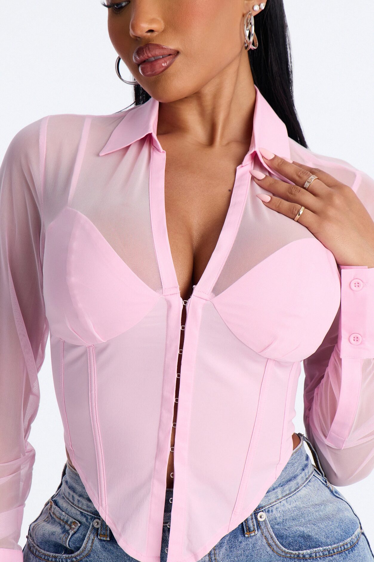 Business As Usual Corset Top - Pink