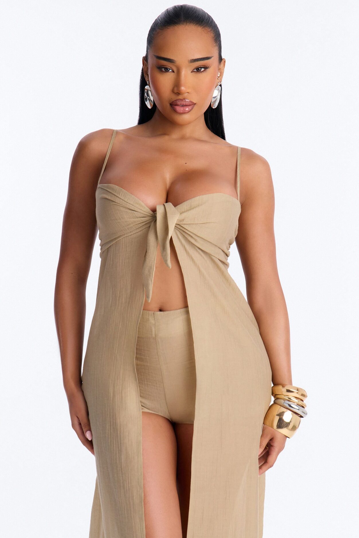 On A Getaway Short Set - Taupe
