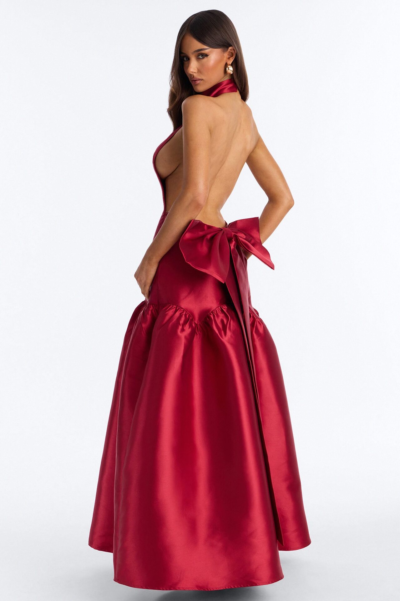 Absolute Stunner Bow Gown - Red
