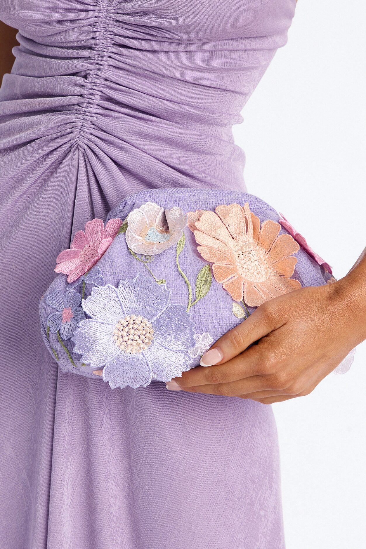 Flowers Don't Tell 3D Clutch - Lavender