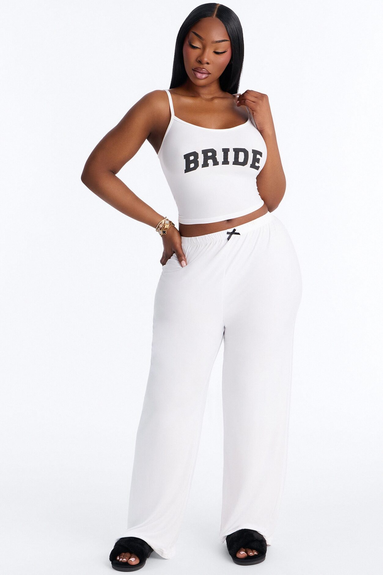 Bride Boarding PJ Set - White