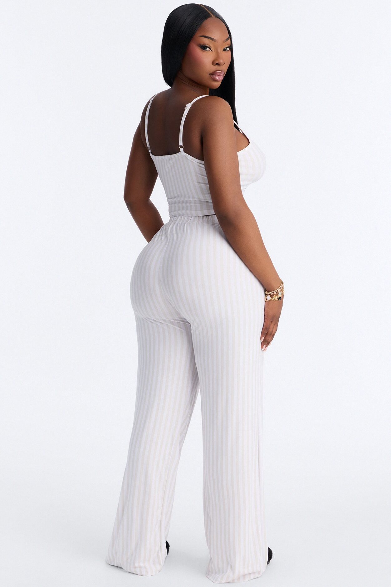 Sequin Bride’s Night In Cami PJ Pant Set - White