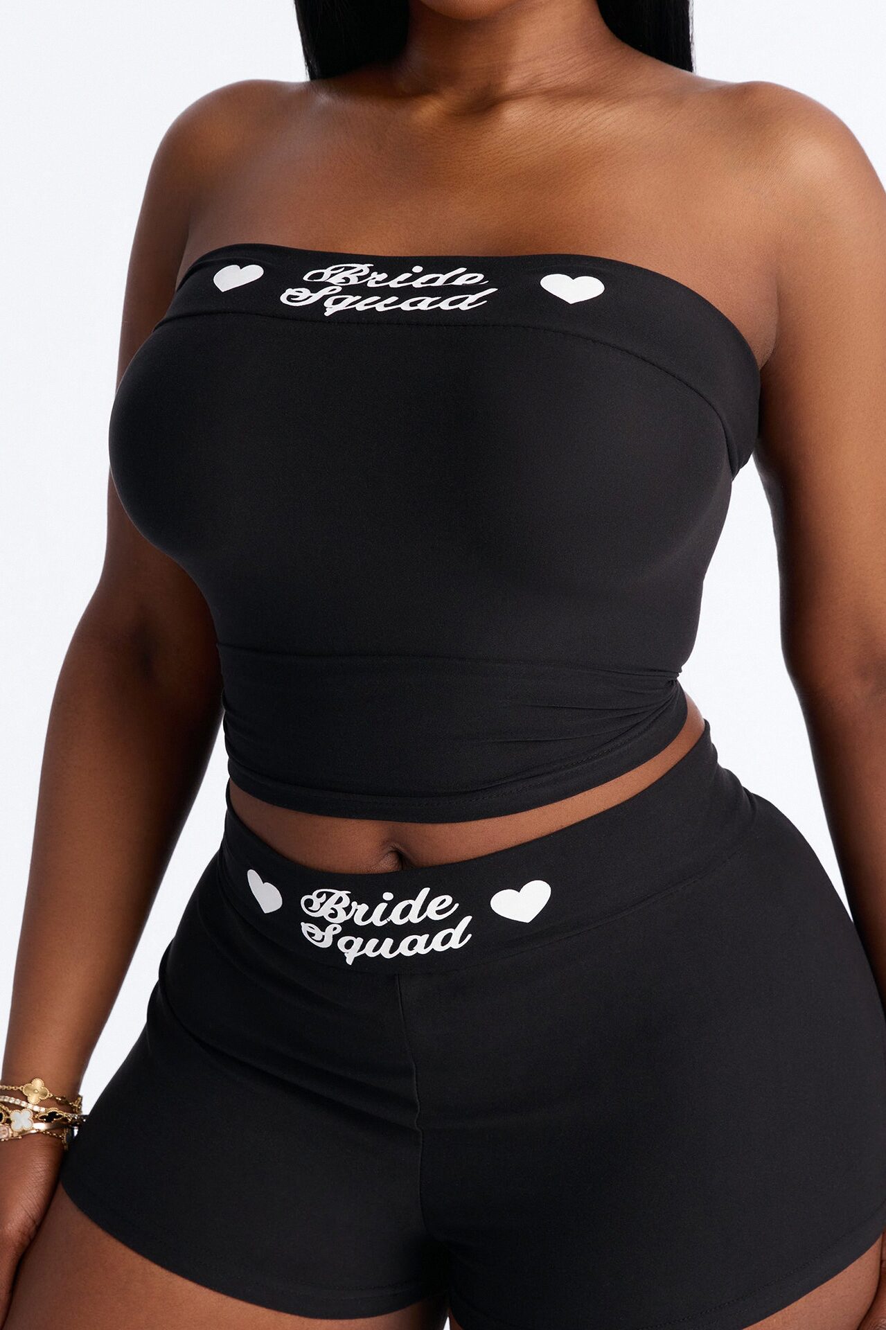 Let's Bach Squad PJ Strapless Top & Short Set - Black/White
