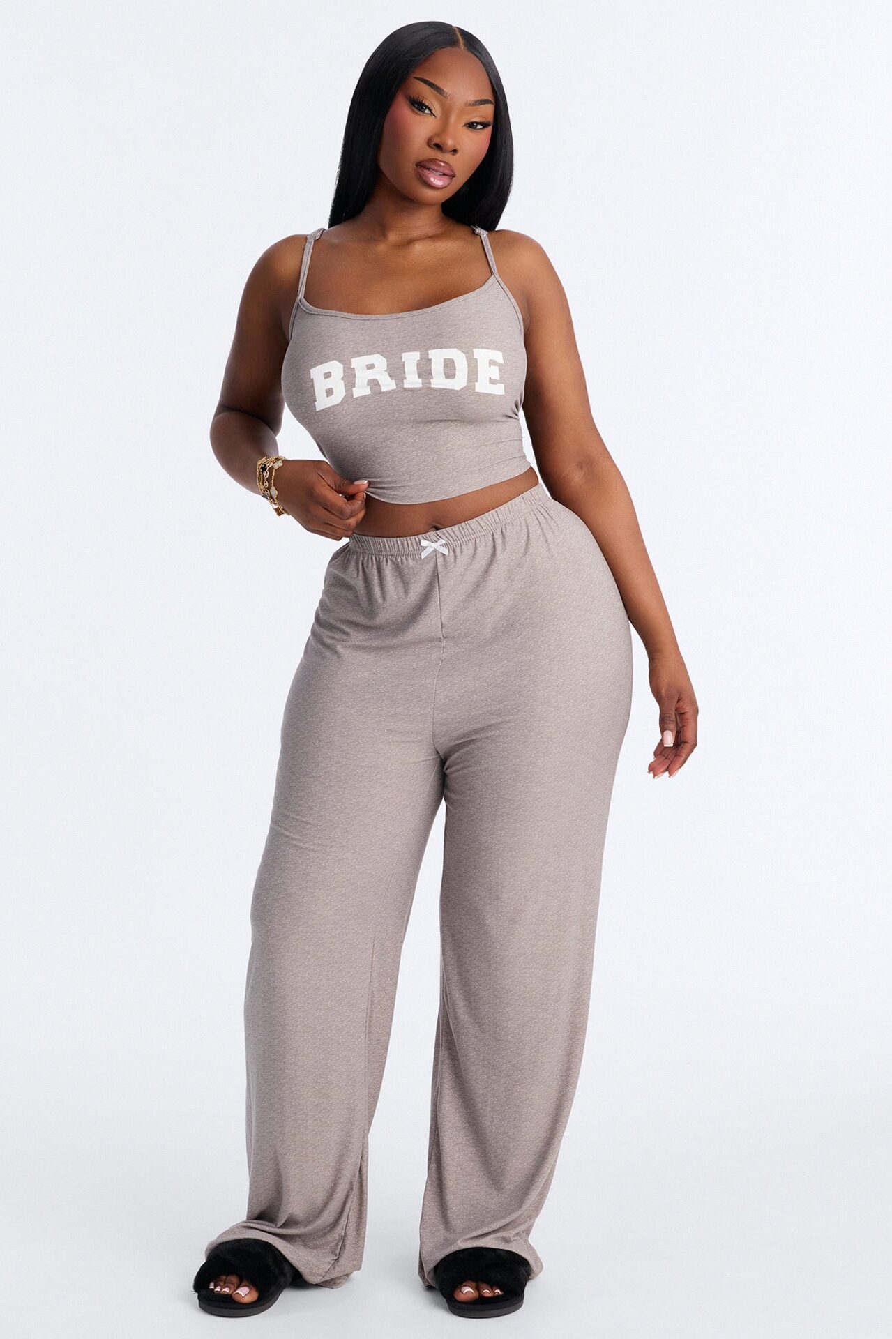 Bride Boarding PJ Set - Heather Grey