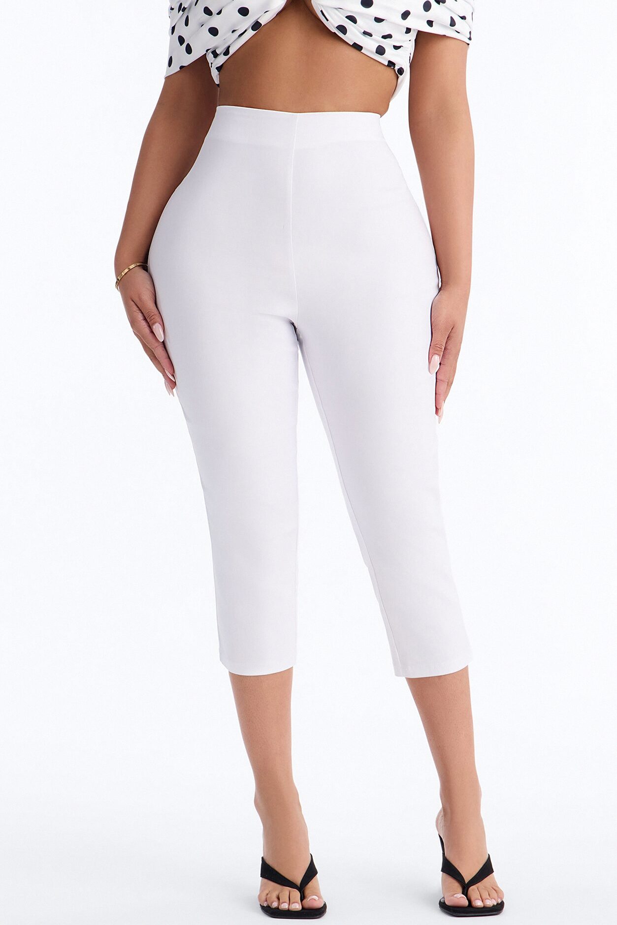 Just A Girl Capri Pant - White