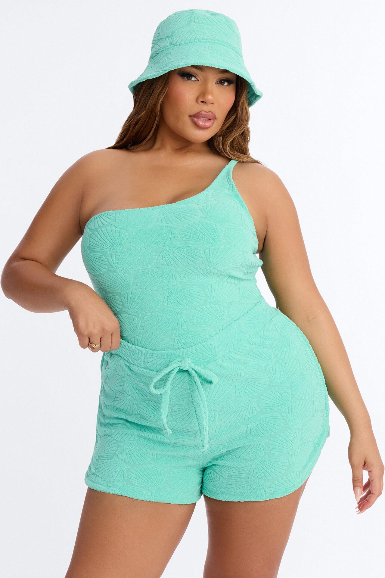 Danielle Terry Cloth 3 Piece Swim Short Set - Mint