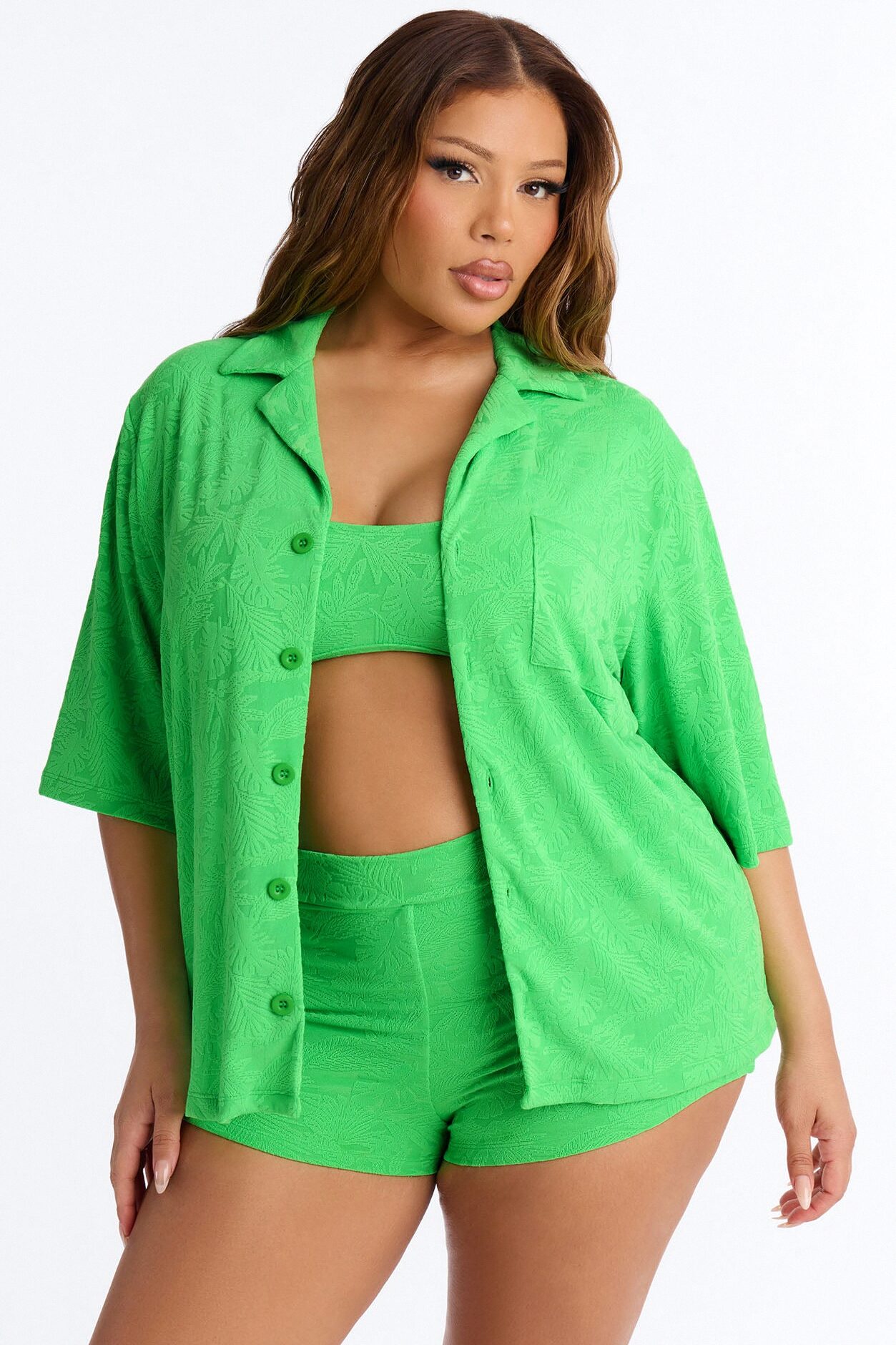 Tan Me Later 3 Piece Bikini Set - Green