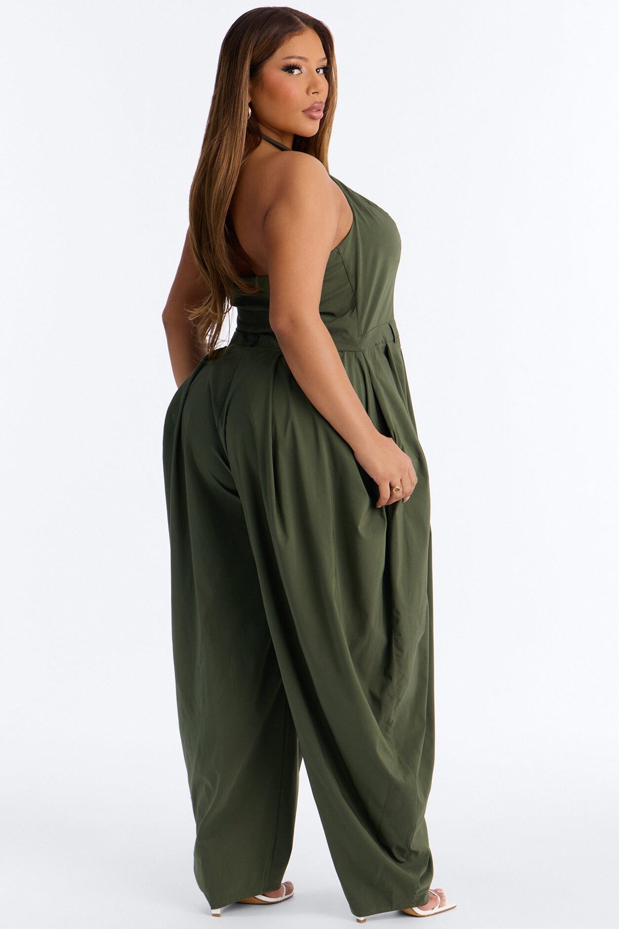 Alyssia Balloon Leg Jumpsuit - Olive