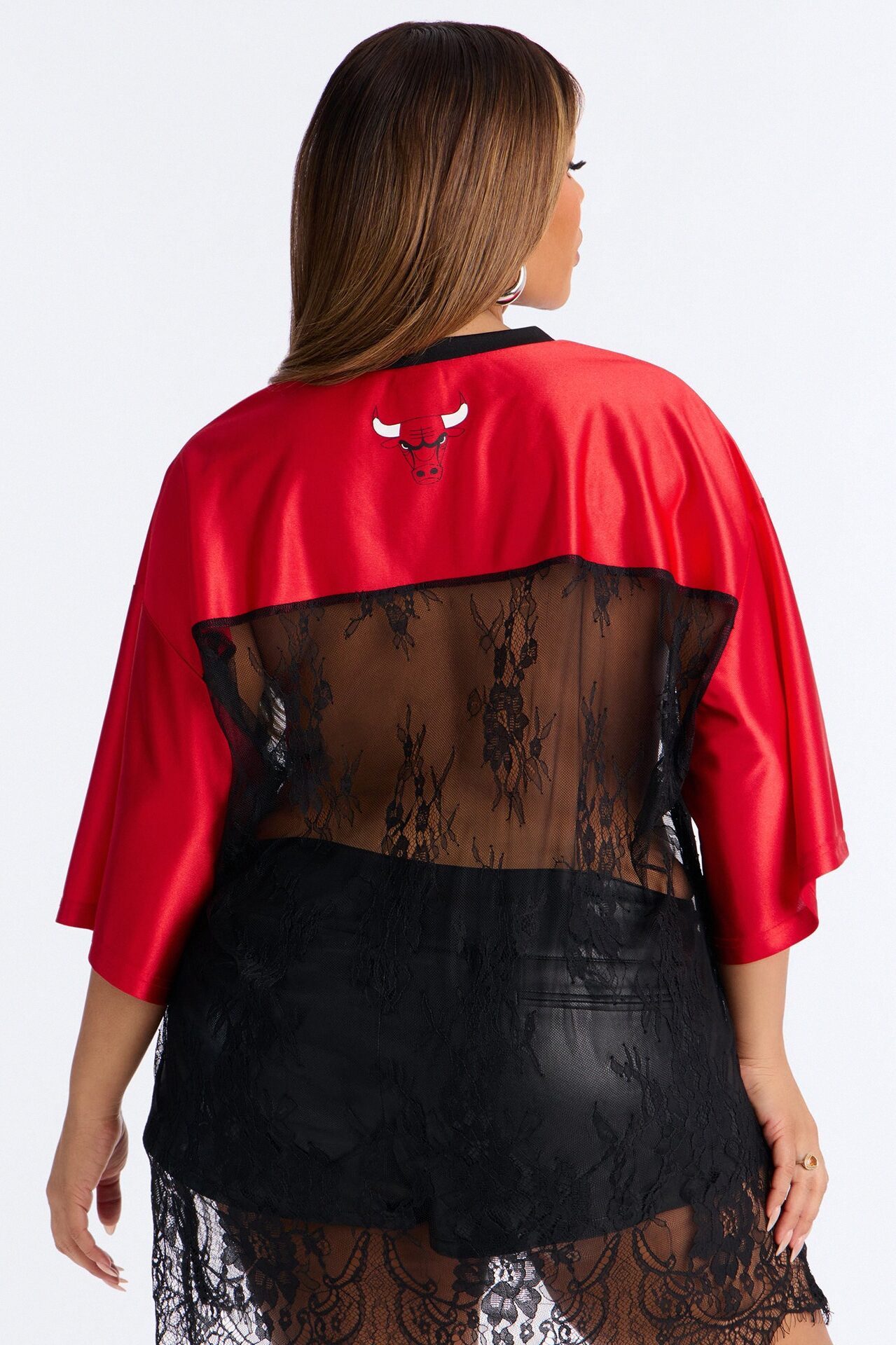 NBA Chicago Bulls Oversized Lace Top - Black