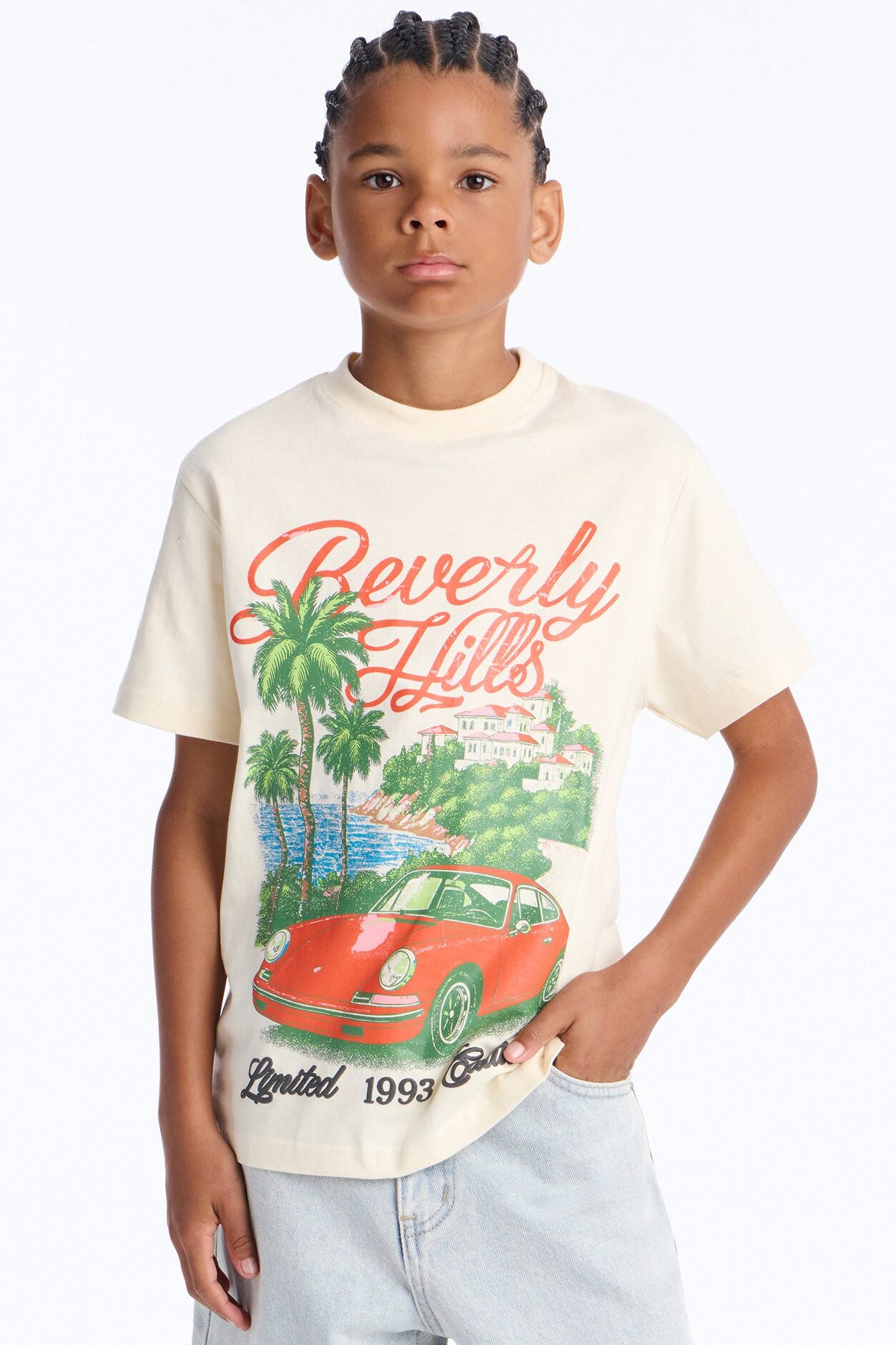 Mini Beverly Hills 1993 Short Sleeve Tee - Cream