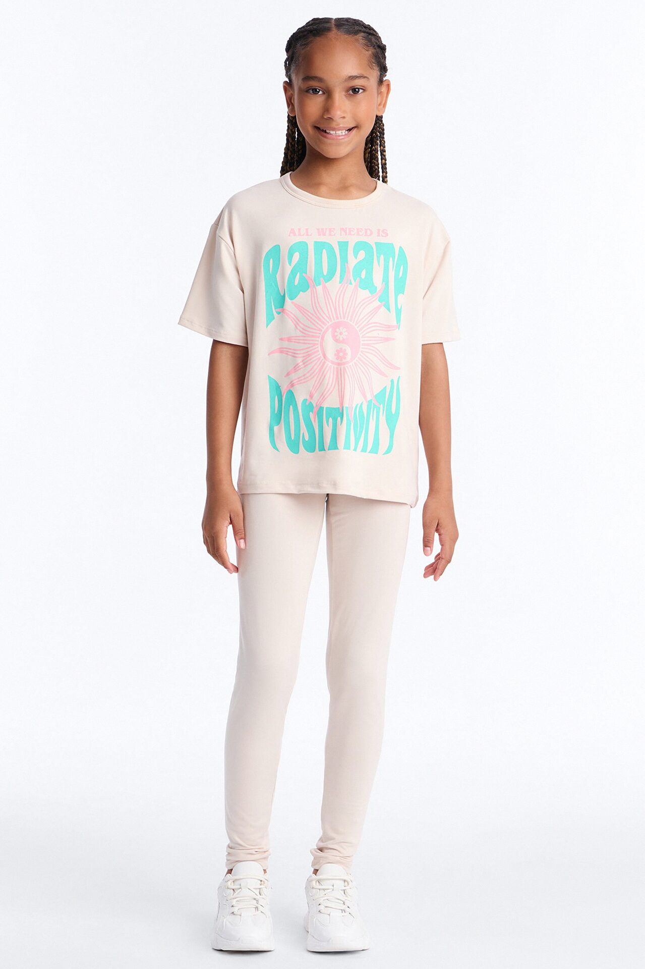Mini Radiate Positivity Legging Set - Sand