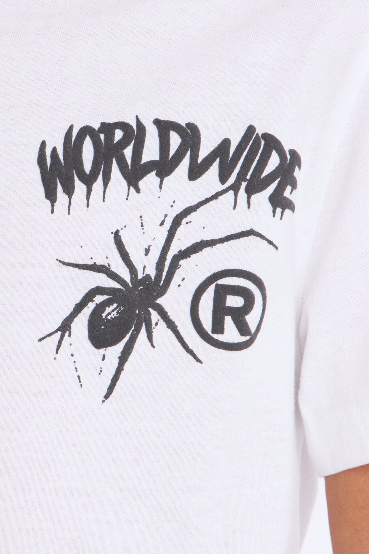 Mini Worldwide Spider Short Sleeve Front/Back Tee - White
