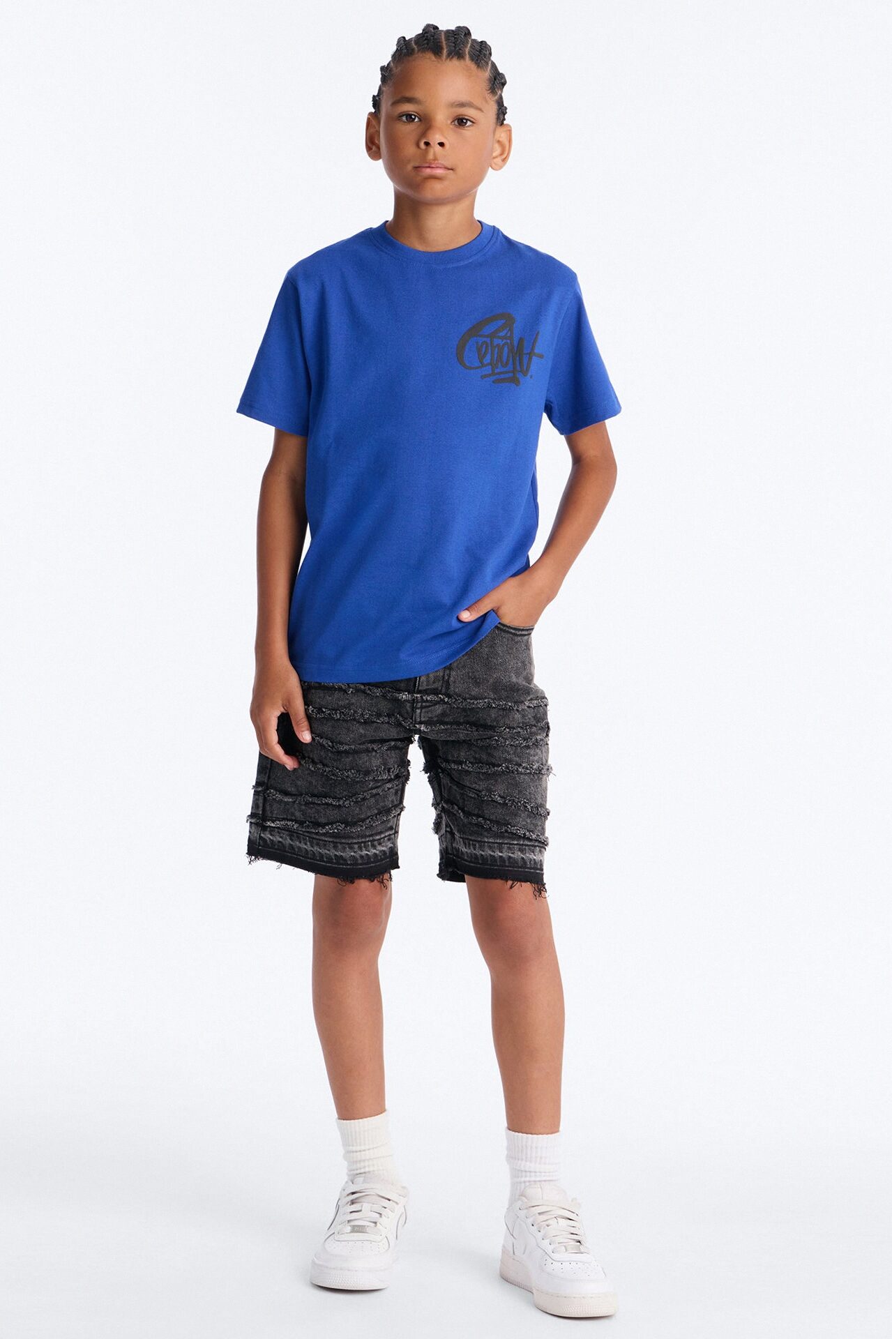 Mini Greatest Graffiti Short Sleeve Front/Back Tee - Royal