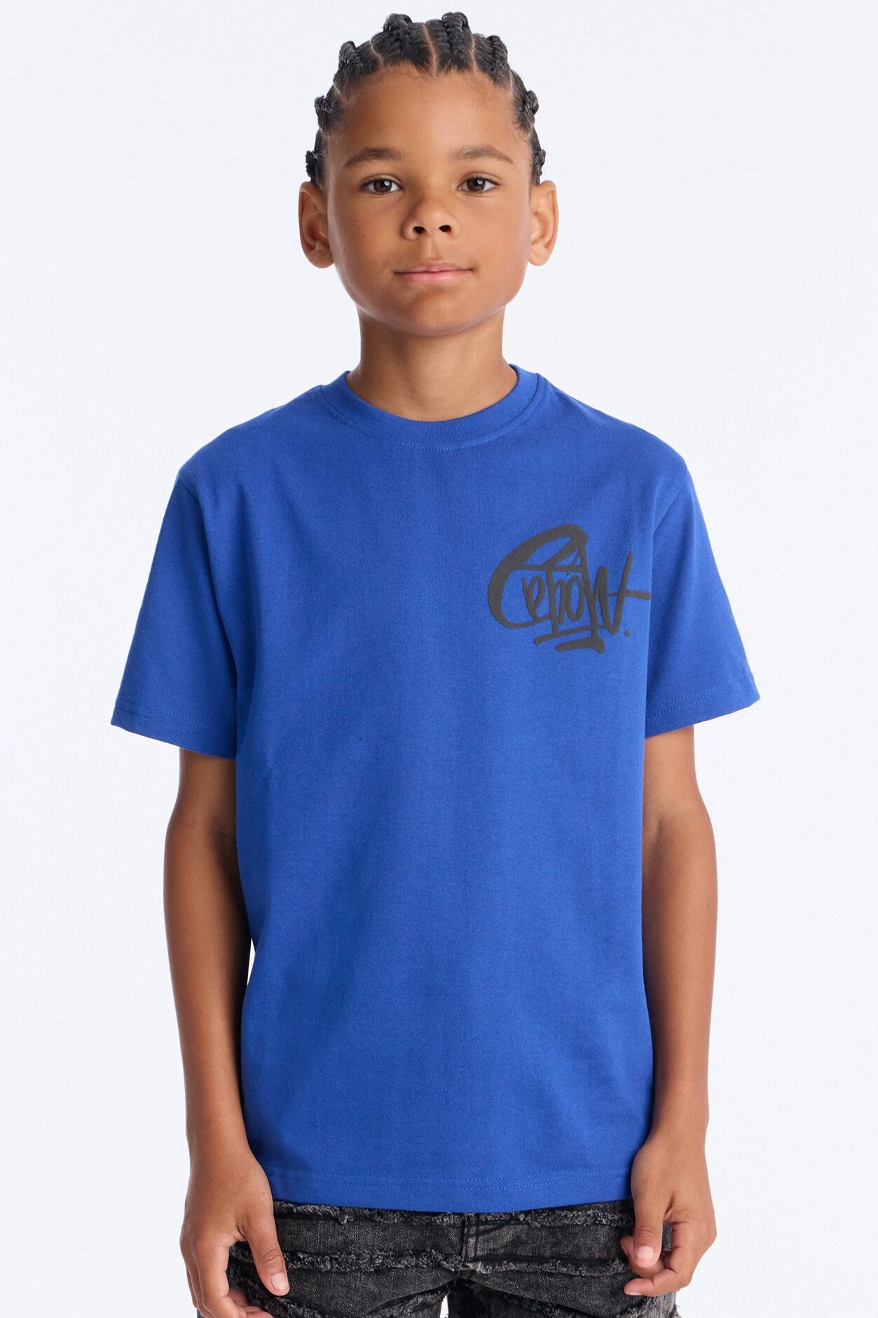 Mini Greatest Graffiti Short Sleeve Front/Back Tee - Royal