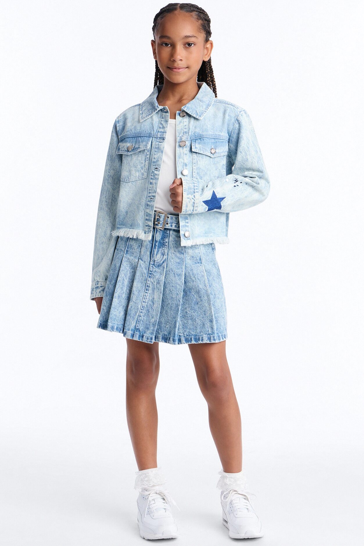 Mini Endless Love Mineral Wash Denim Jacket - Light Wash