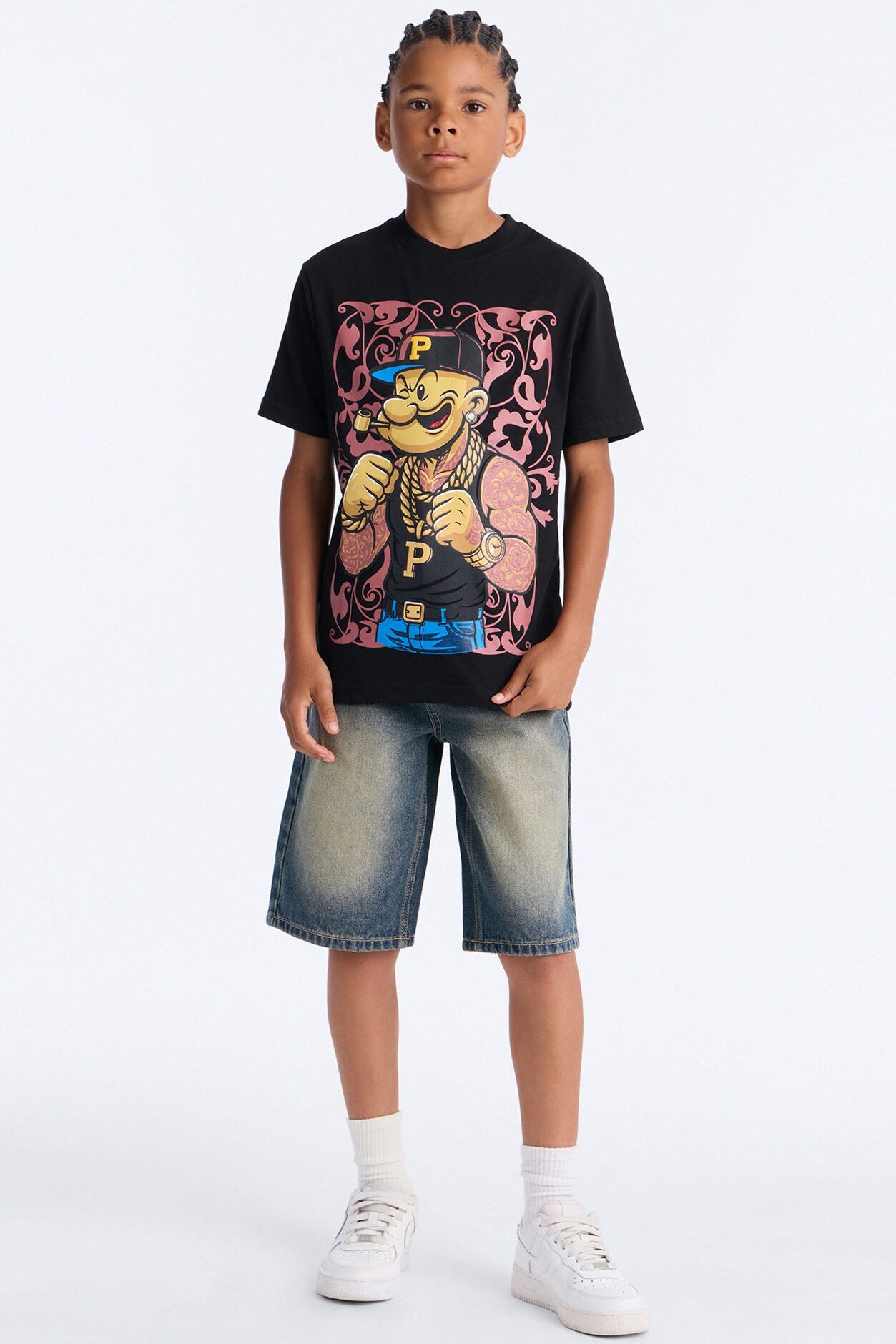Mini Popeye's Drip Short Sleeve Tee - Black