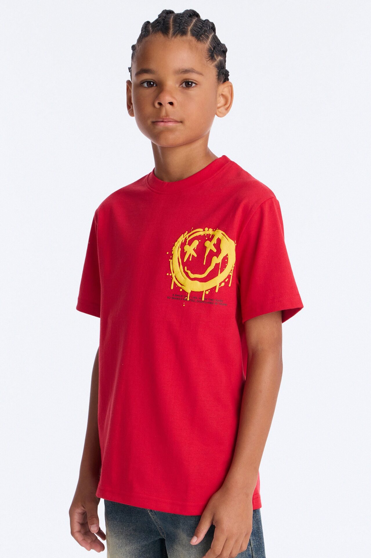 Mini Smile Through The Hustle Short Sleeve Front/Back Tee - Red