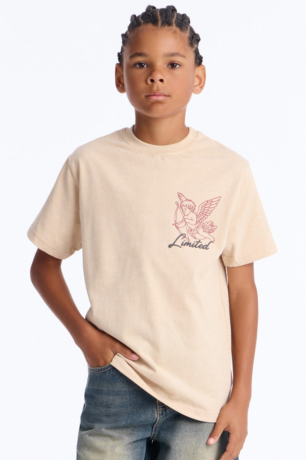 Mini For Those Who Have Heart Short Sleeve Front/Back Tee - Stone