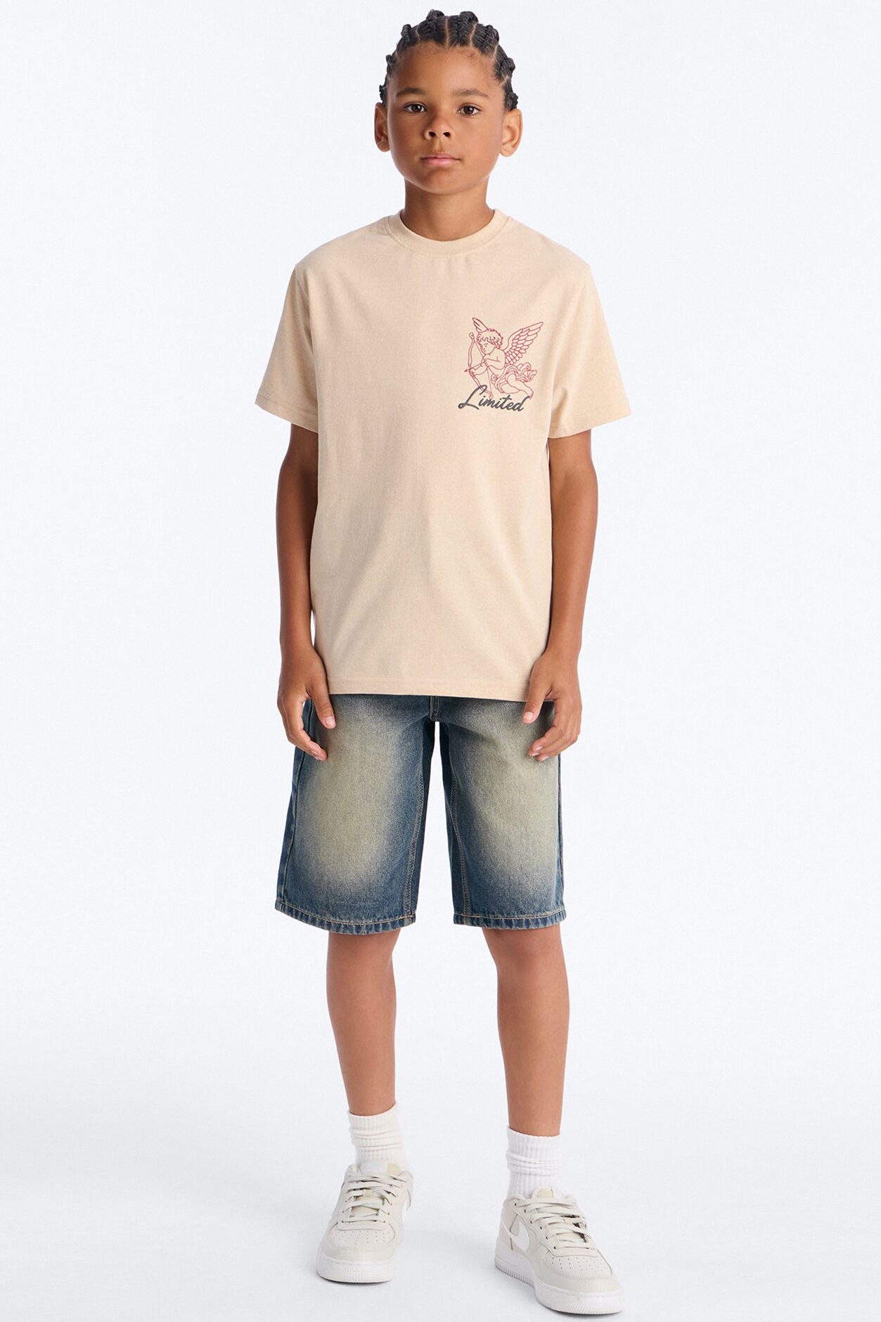 Mini For Those Who Have Heart Short Sleeve Front/Back Tee - Stone