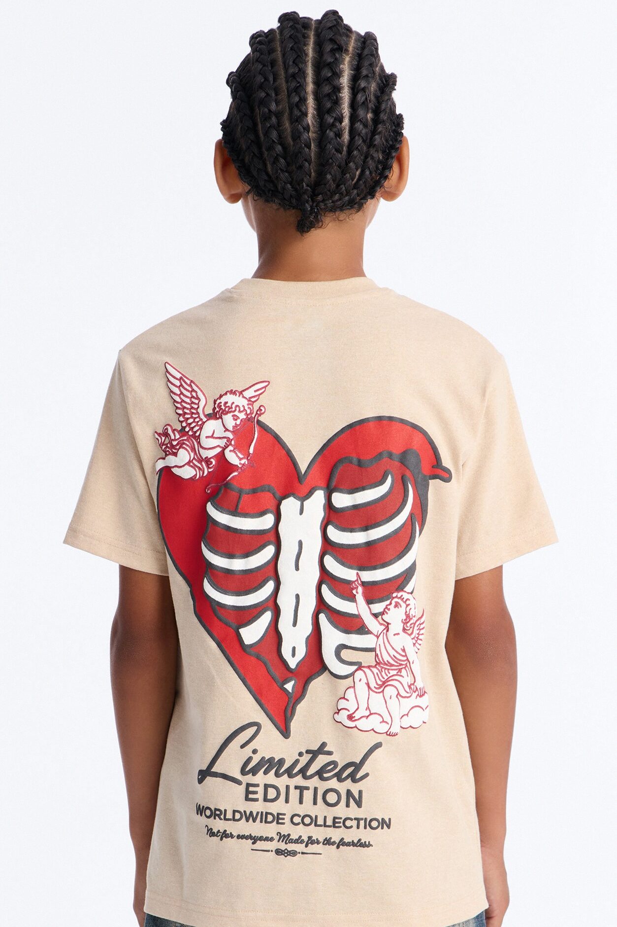 Mini For Those Who Have Heart Short Sleeve Front/Back Tee - Stone