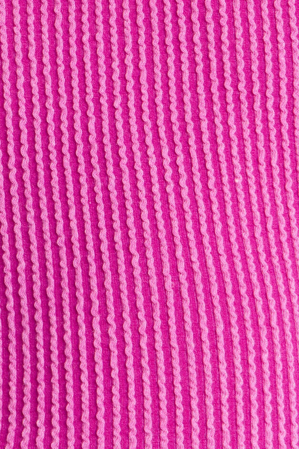Mini Paulette Ribbed Pant Set - Magenta