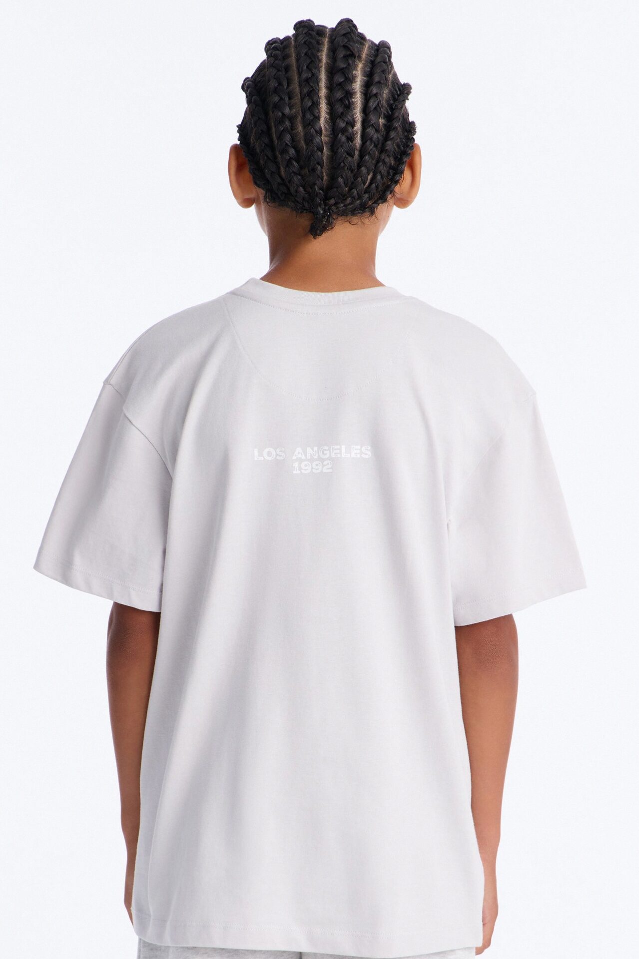 Mini California Boy Front/Back Short Sleeve Tee - Light Grey