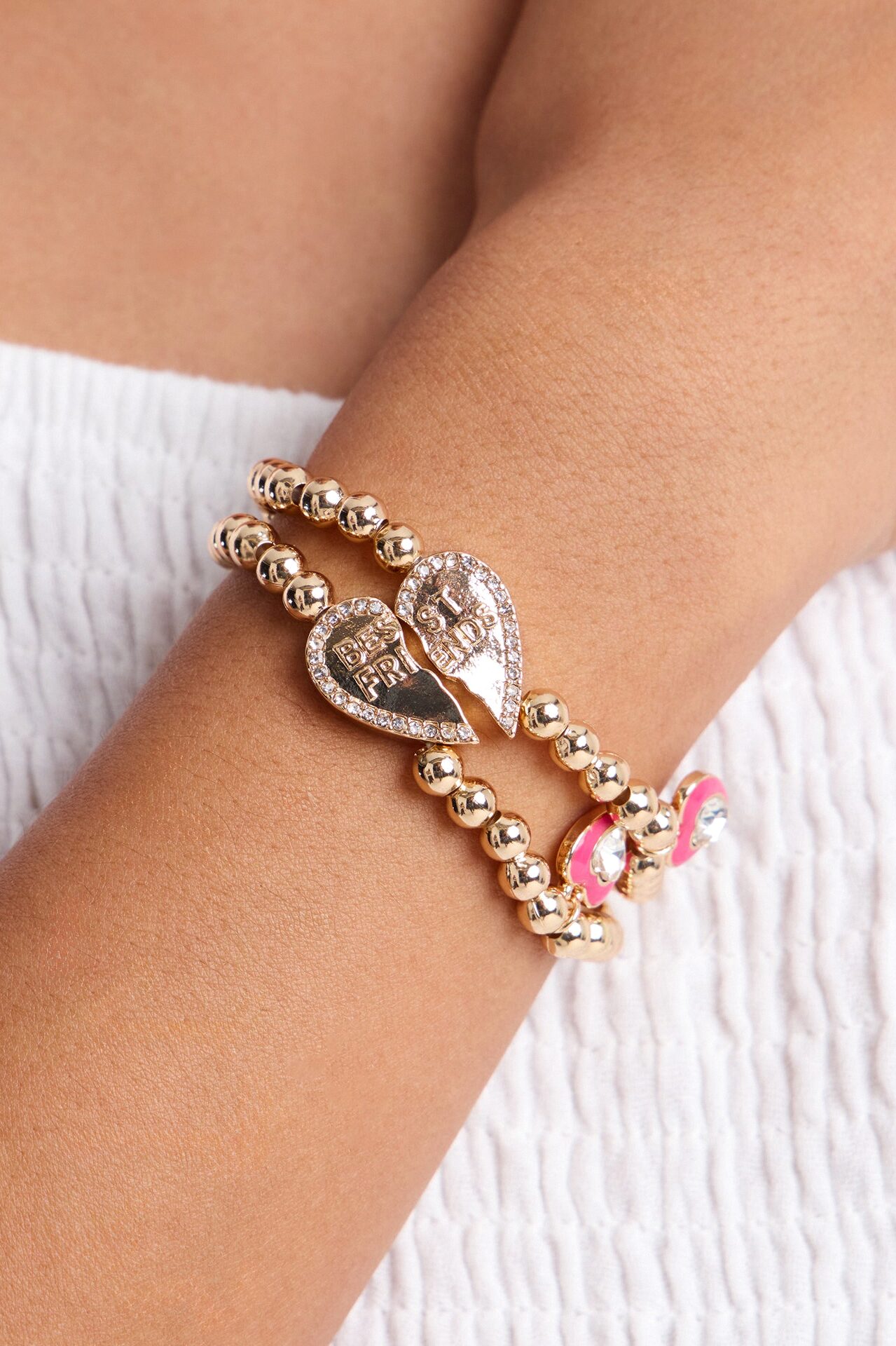 Mini Best Friends Stretch Bracelet Set - Gold